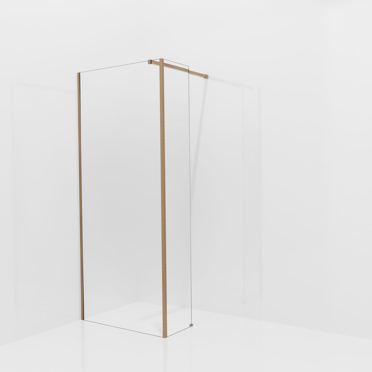 Balmani Modular Walk-In Dusche mit fester Seitenwand: 90 x 200 cm, Permafrost, inklusive Coating, Profil Brushed Rosegold
