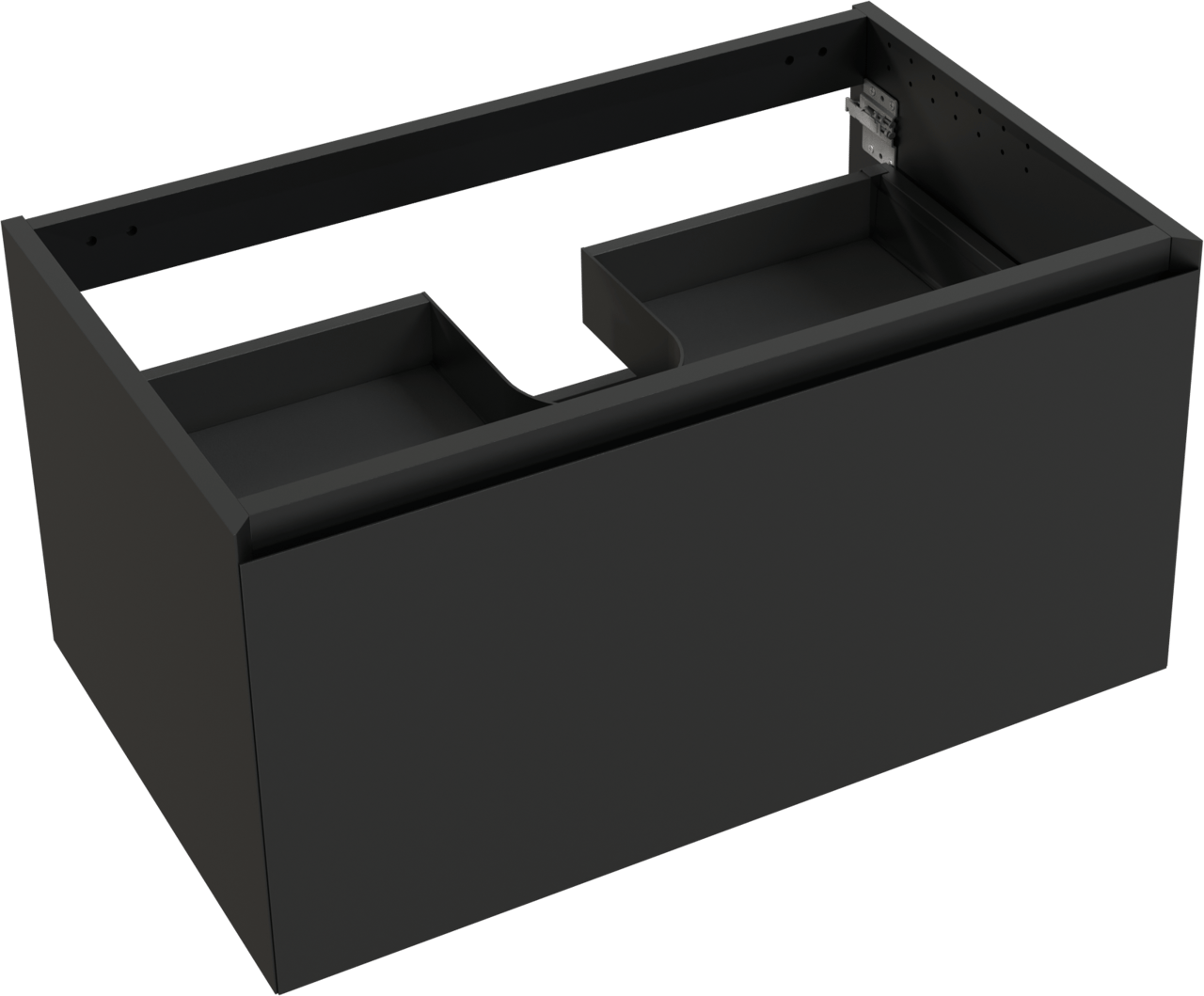Balmani Idra by Mitra meuble sous-lavabo suspendu 90 x 55 cm noir mat 2 tiroirs
