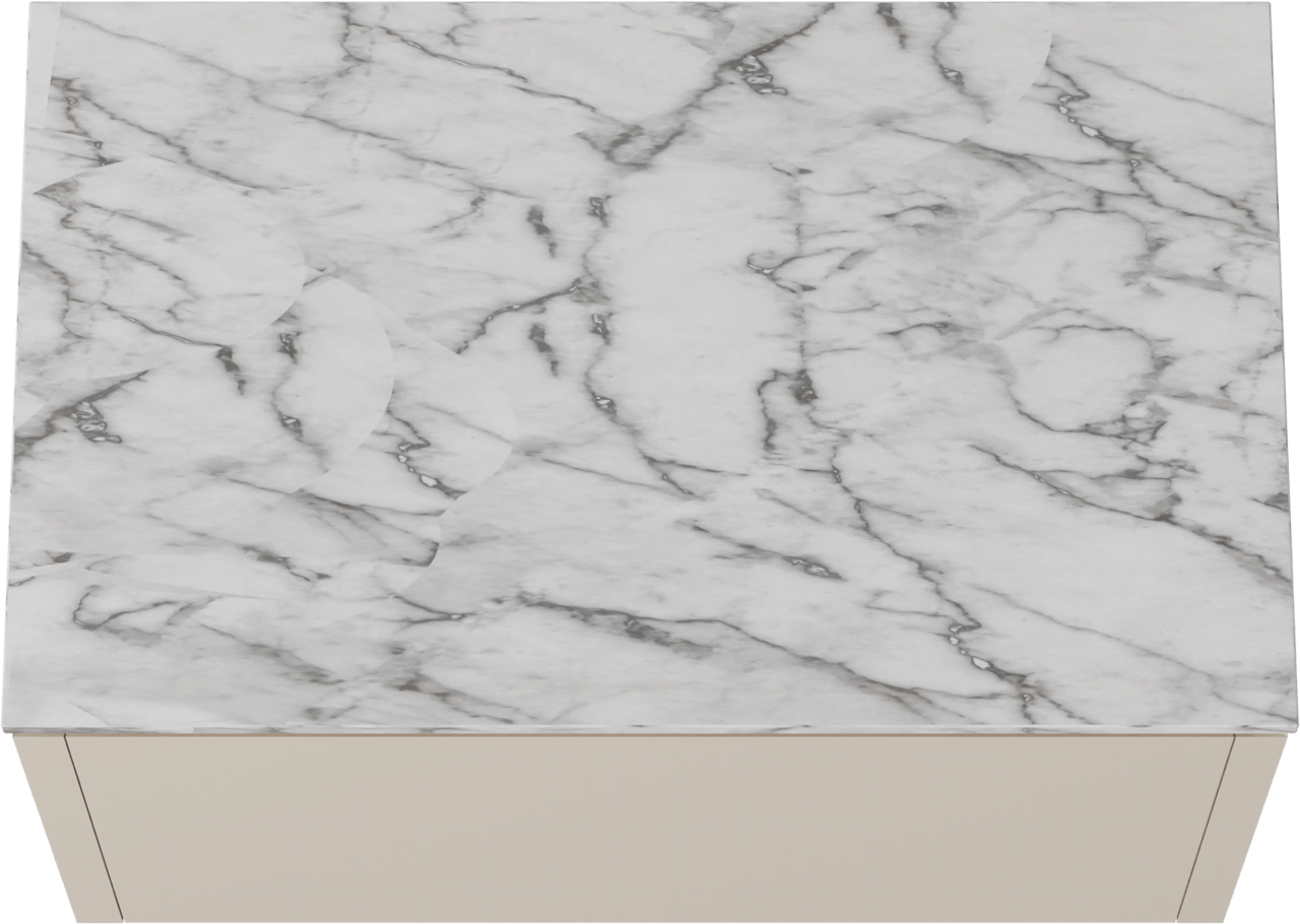 Balmani Eclips meuble salle de bains suspendu 90 x 55 cm Sandbeige avec Stretto tablette simple en Marbre Carrare