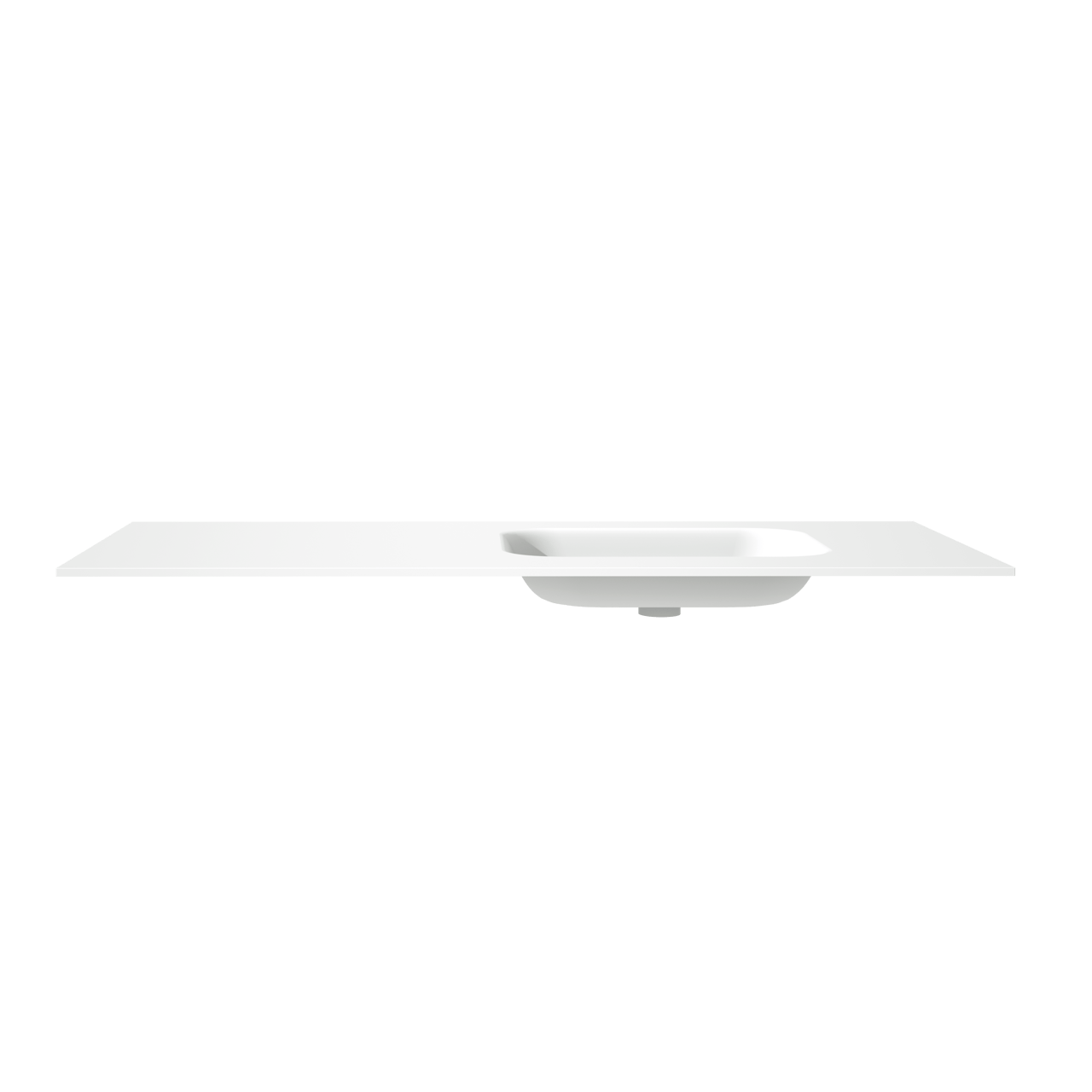 Balmani Tablo Arcato vasque asymétrique droite Solid Surface mat 135 x 55 cm, crépine non incluse