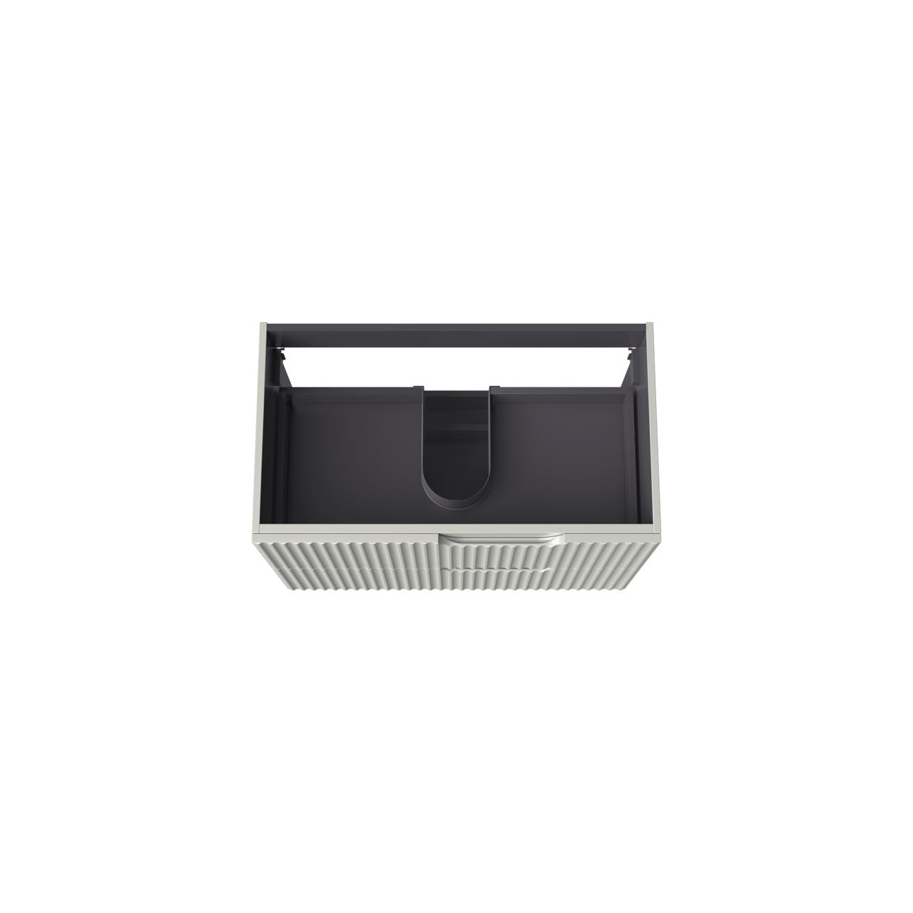 Linie Ribbo meuble sous-lavabo suspendu 80 x 46 cm Greige 2 tiroirs