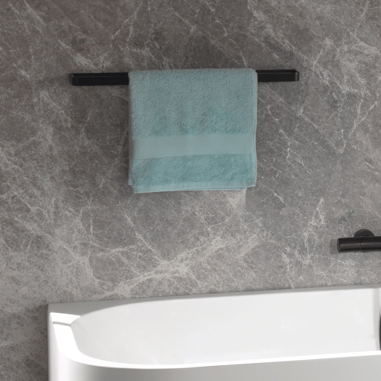 Blaufoss Patio porte-serviette noir mat 60 cm