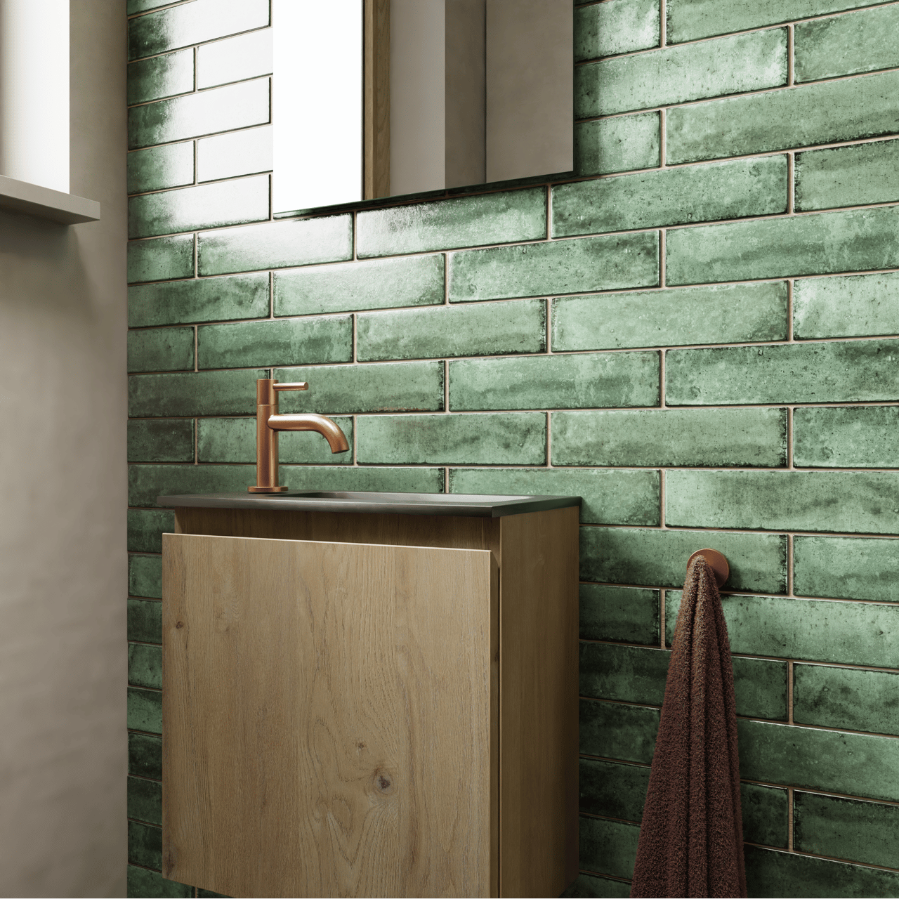 Carruzo Volcan carrelage mural en céramique 32 carreaux 6x25cm Selva