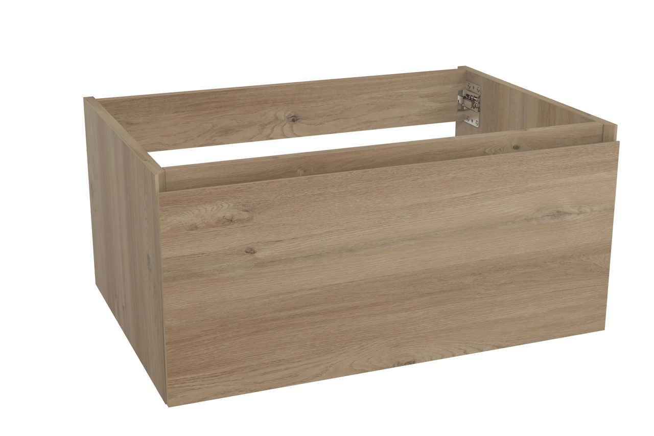 Storke Edge zwevende wastafelonderkast 75 x 52 cm ruwe eik 1 lade