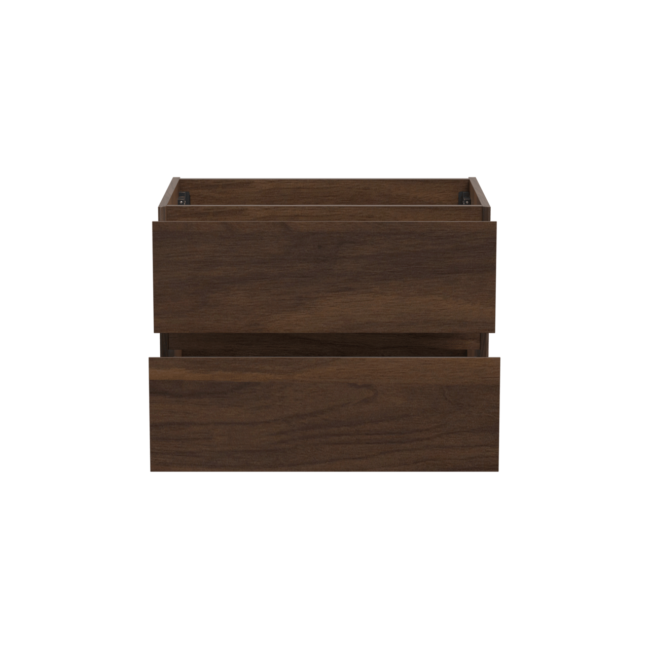 Storke Edge zwevende wastafelonderkast 75 x 52 cm notelaar 2 lades