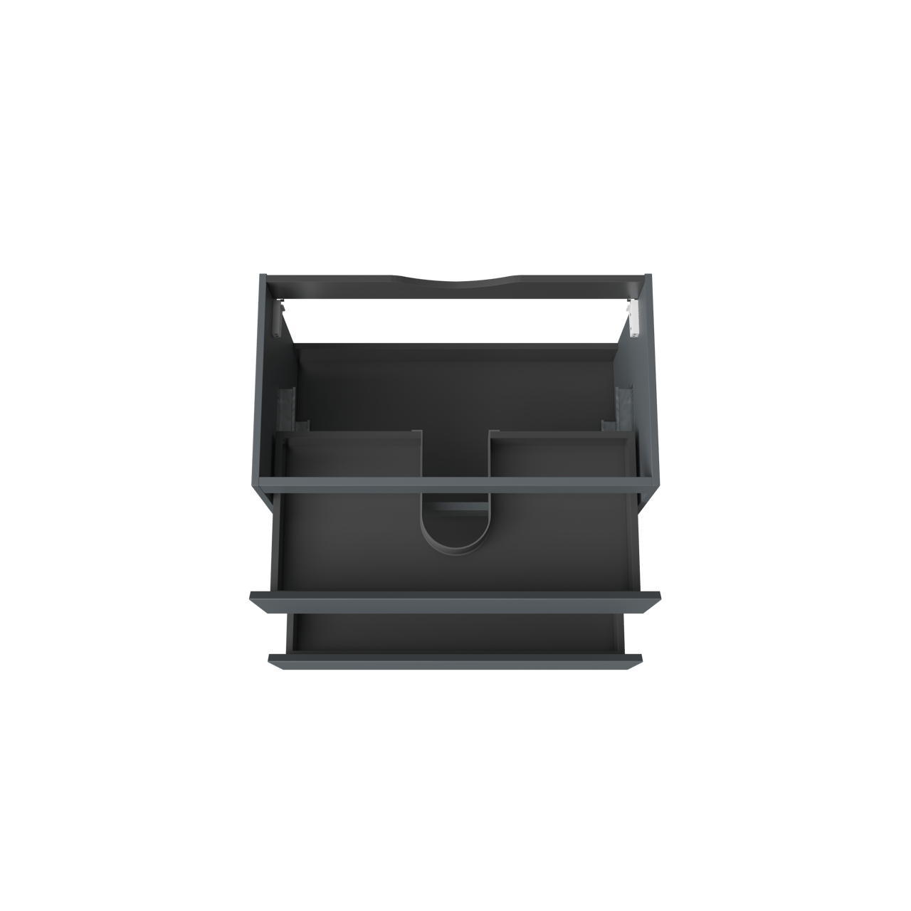 Linie Lado meuble sous-lavabo suspendu 80 x 46 cm bleu anthracite 2 tiroirs