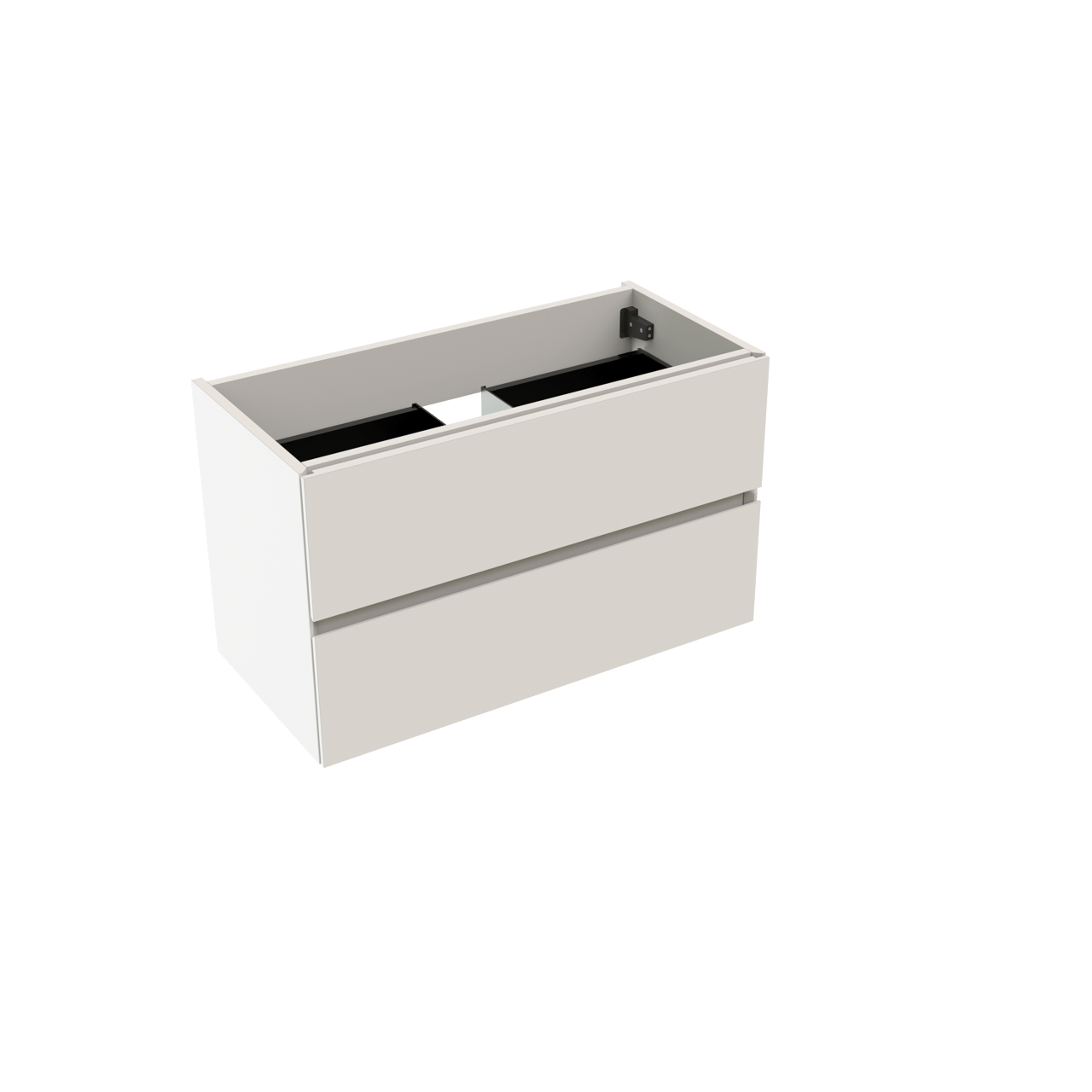 Storke Edge hängender Bad-Unterschrank, 80 x 40 cm, weiß glänzend, 2 Schubladen