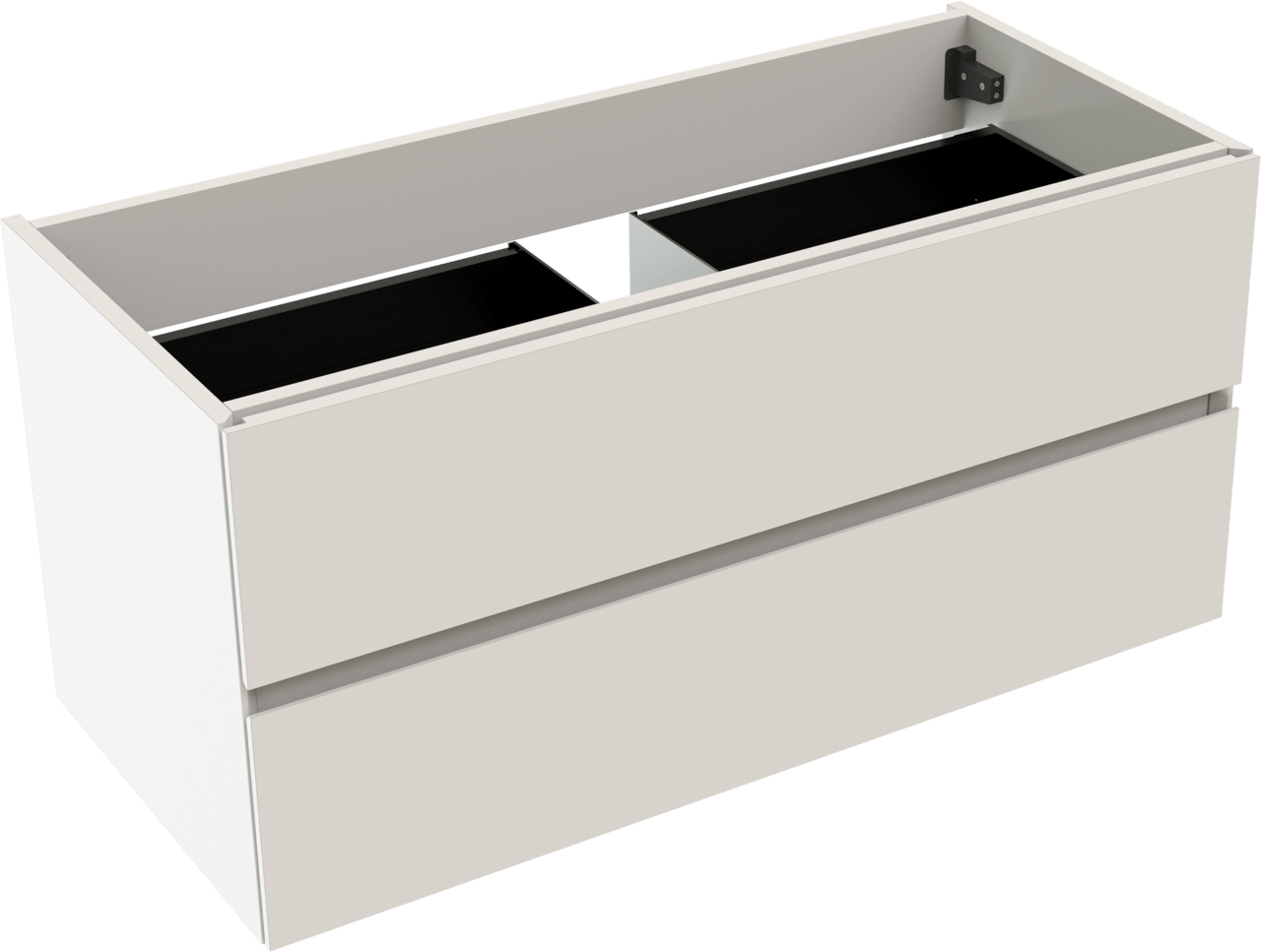 Storke Edge hängender Waschbeckenunterschrank: 100 x 46 cm, Weiß matt, 2 Schubladen