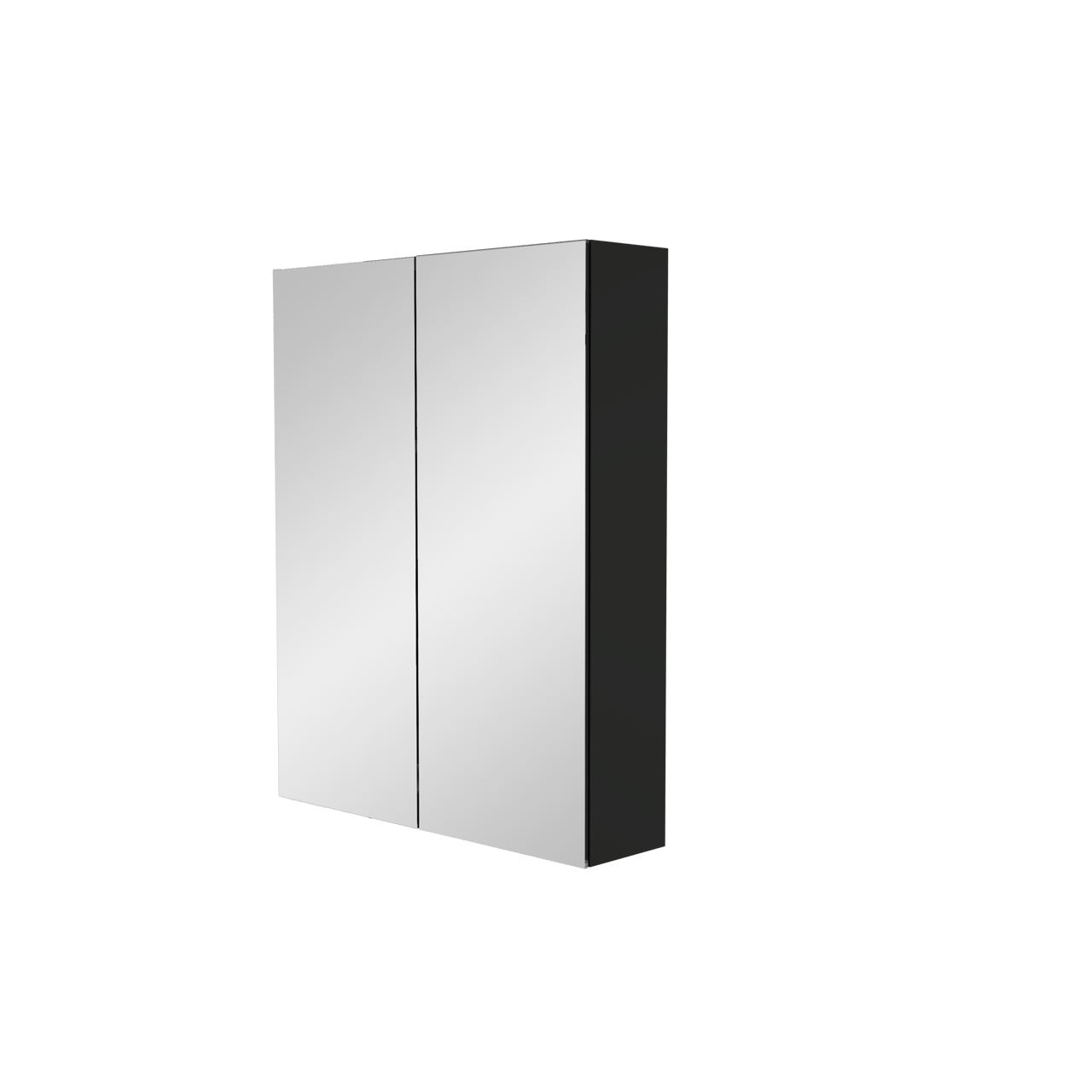 Storke Reflecta Spiegelschrank Bad: 60 x 75 cm, Schwarz Matt