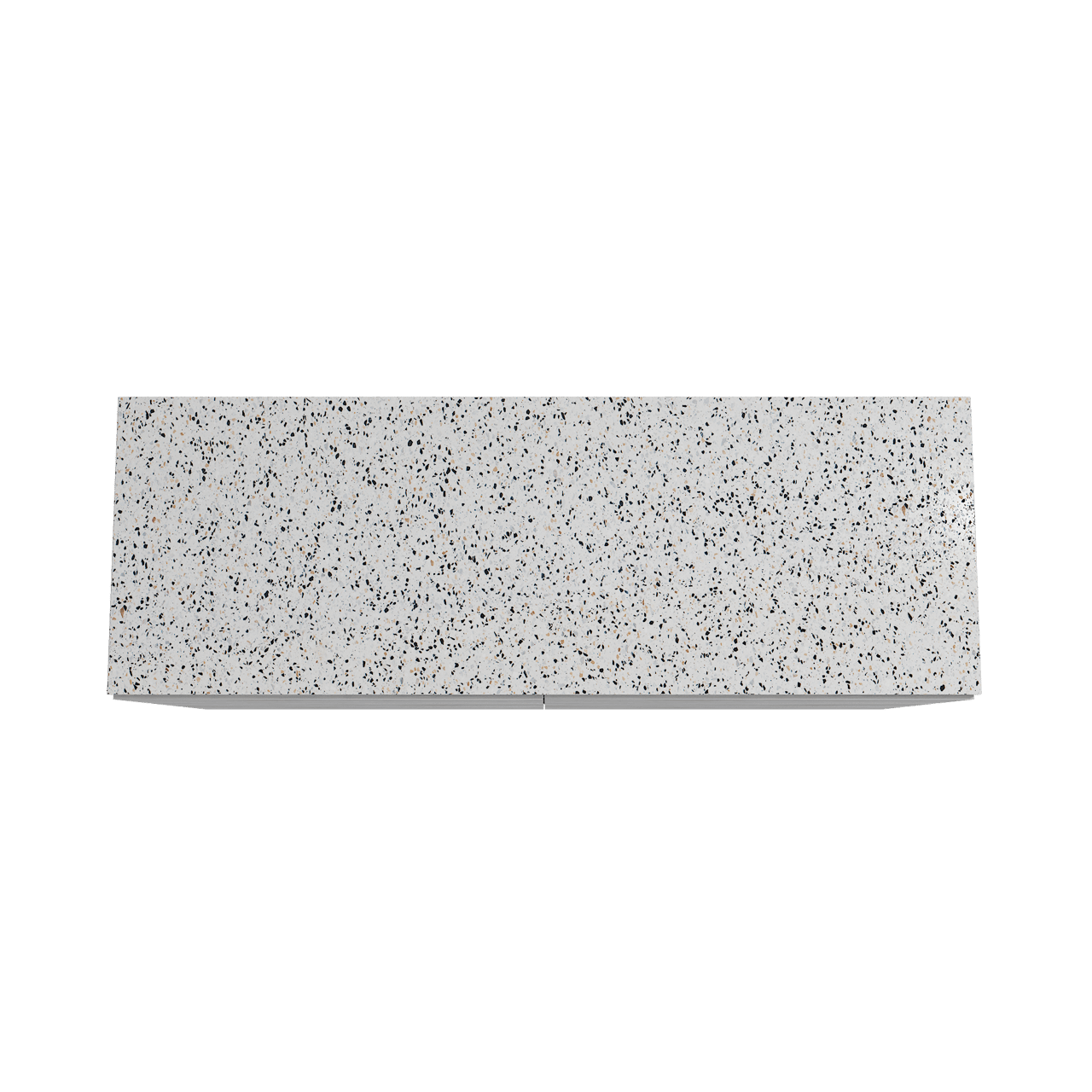 Storke Edge freistehendes Möbelstück Set: 150 x 52 cm, Beton dunkelgrau, mit Tavola Einzel- oder Doppel Waschtischplatte, Terrazzo in Weiß/Schwarz matt