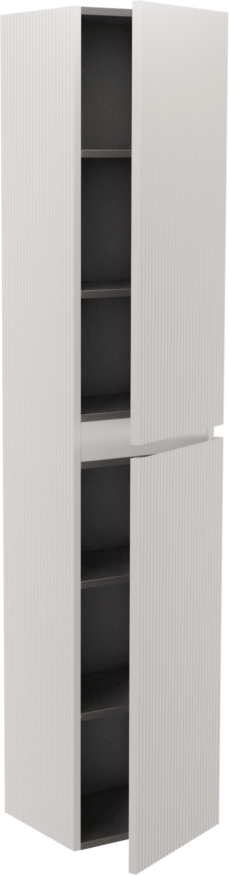 Linie Lado Ribs zwevende badkamerkast mat wit 35 x 30 x 170 cm