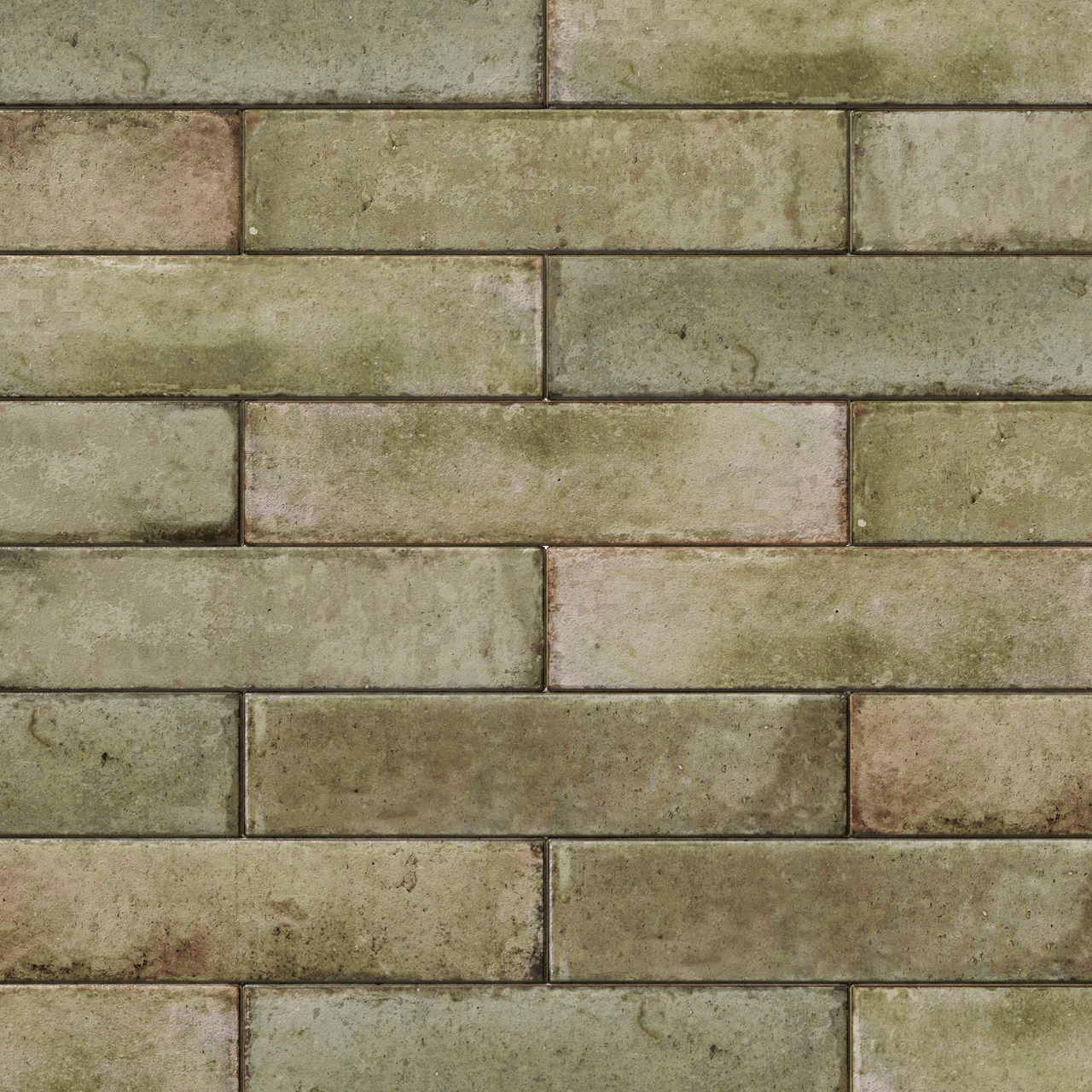 Carruzo Volcan keramische wandtegels 32 stuks 6x25cm Oliva