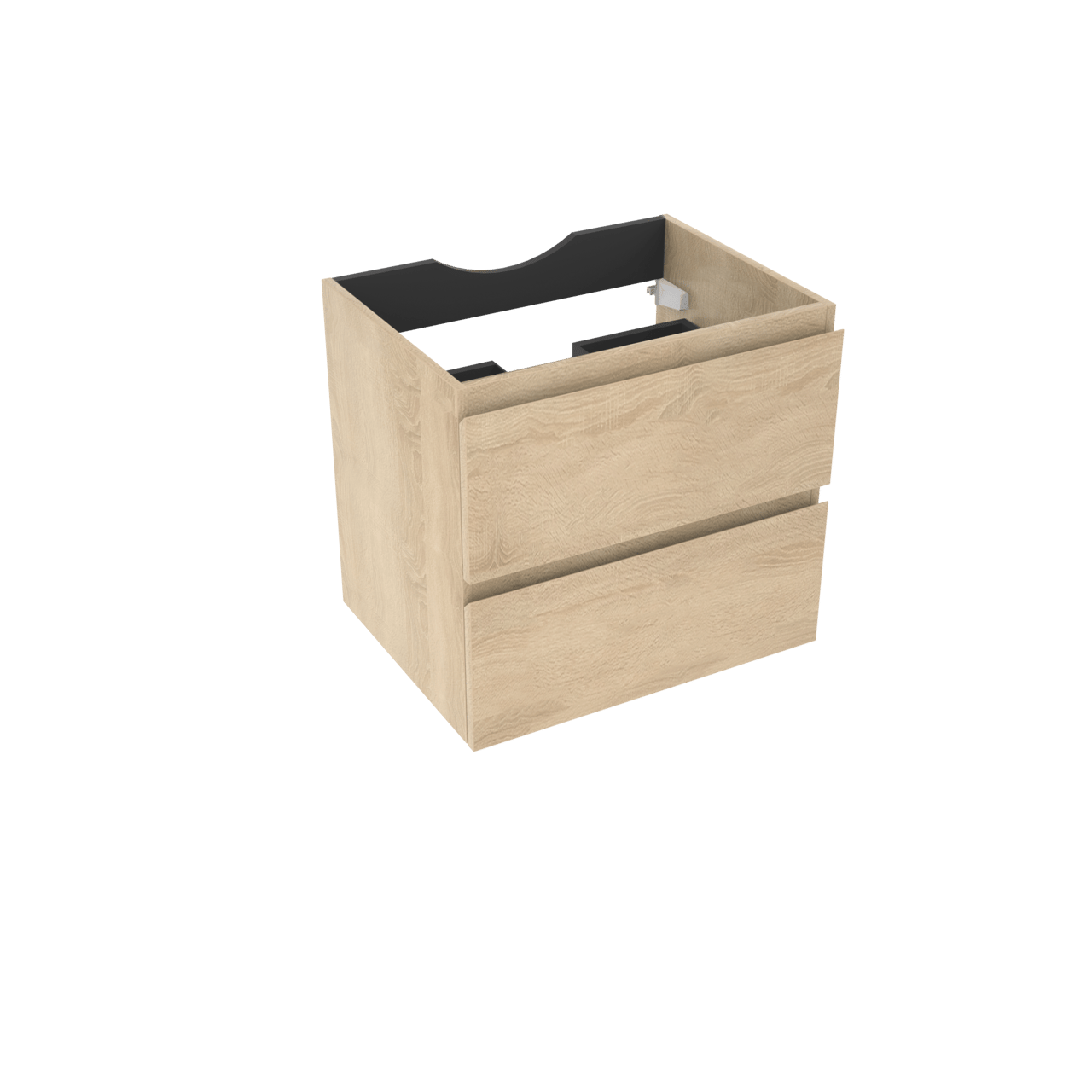 Linie Lado meuble sous-vasque suspendu 60 x 46 cm chêne blanc 2 tiroirs