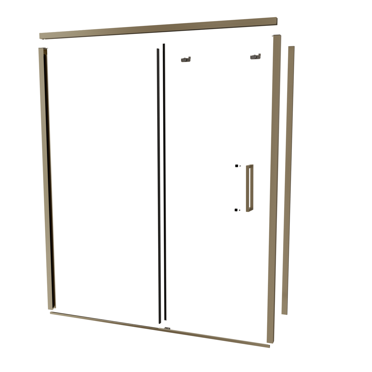 Balmani Senses Design 180 cm links douchehoek met schuifdeur profielenset brushed champagne gold