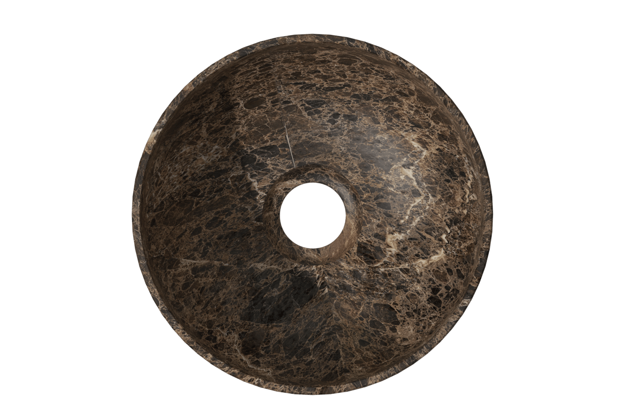Balmani Bari XS vasque à poser marbre Dark Emperador rond Ø 22 cm