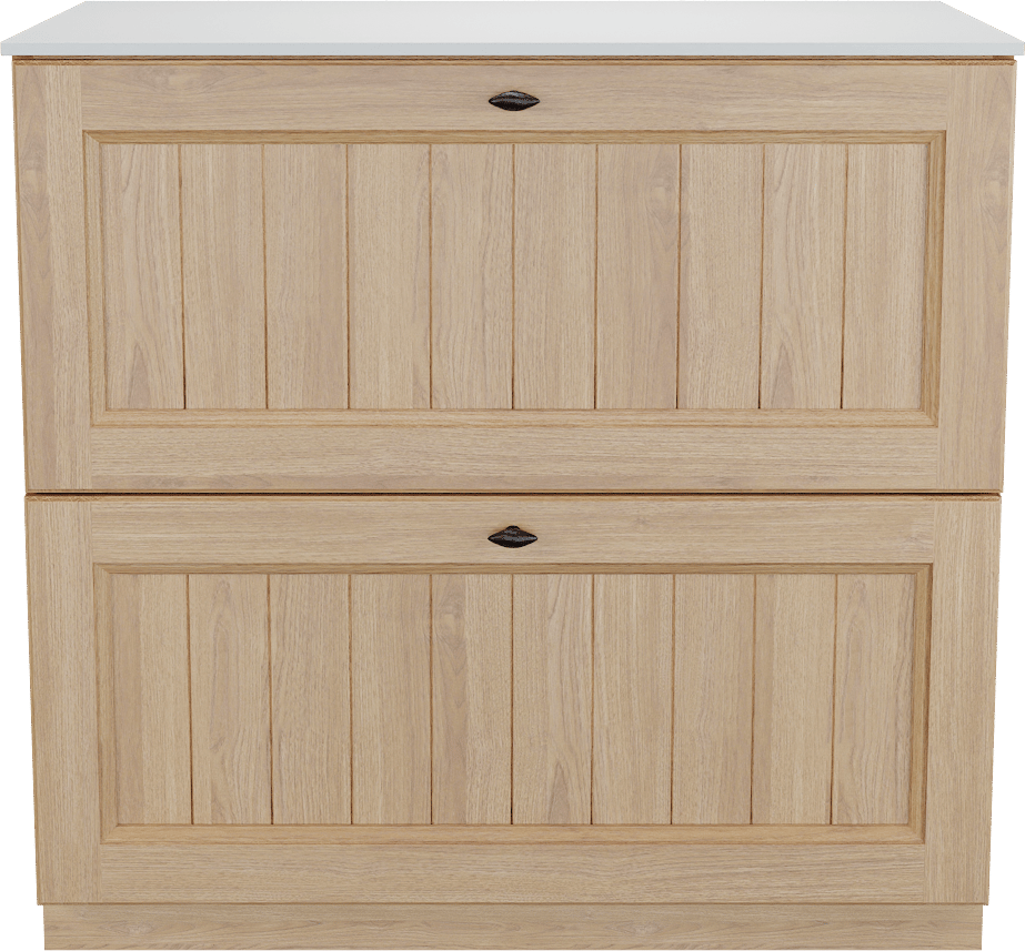 Balmani Lemon staand badmeubel 90 x 55 cm, fineer naturel eiken met Stretto enkel wastafelblad in mat wit