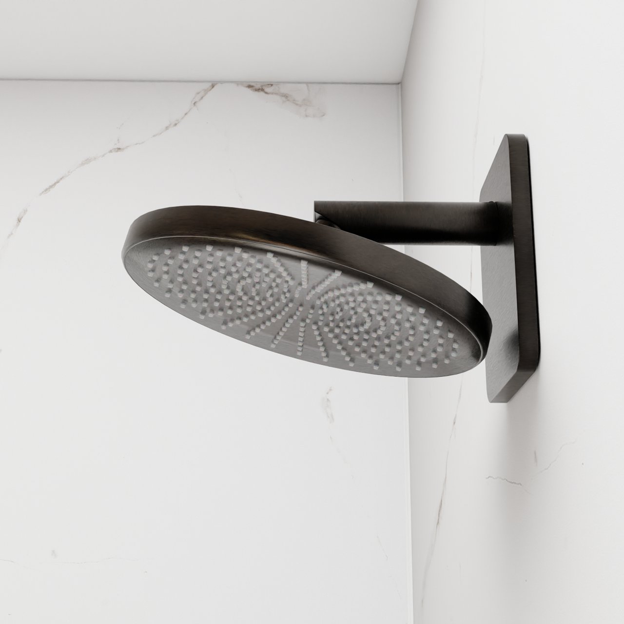 Blaufoss Onos 250 Duschkopf 25 cm, Wandmontage, mit Brausearm, Brushed GunMetal