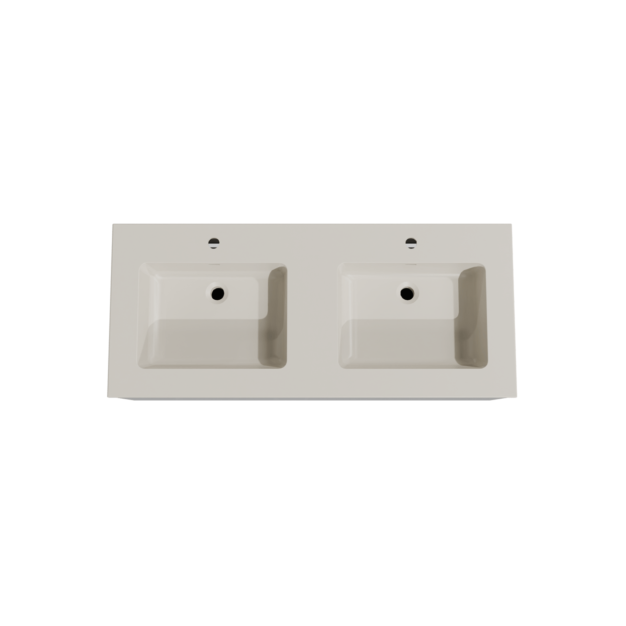 Storke Edge meuble salle de bains suspendu 120 x 52 cm blanc brillant avec Diva double vasque en top solid soie grise