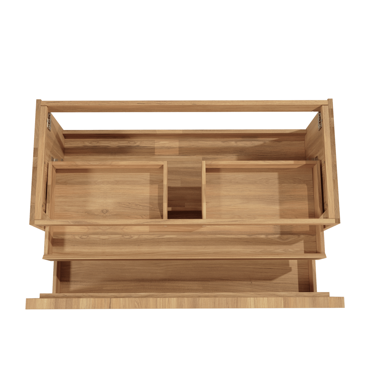 Balmani Forma zwevende wastafelonderkast 120 x 55 cm teak 2 lades vert. sym. groef