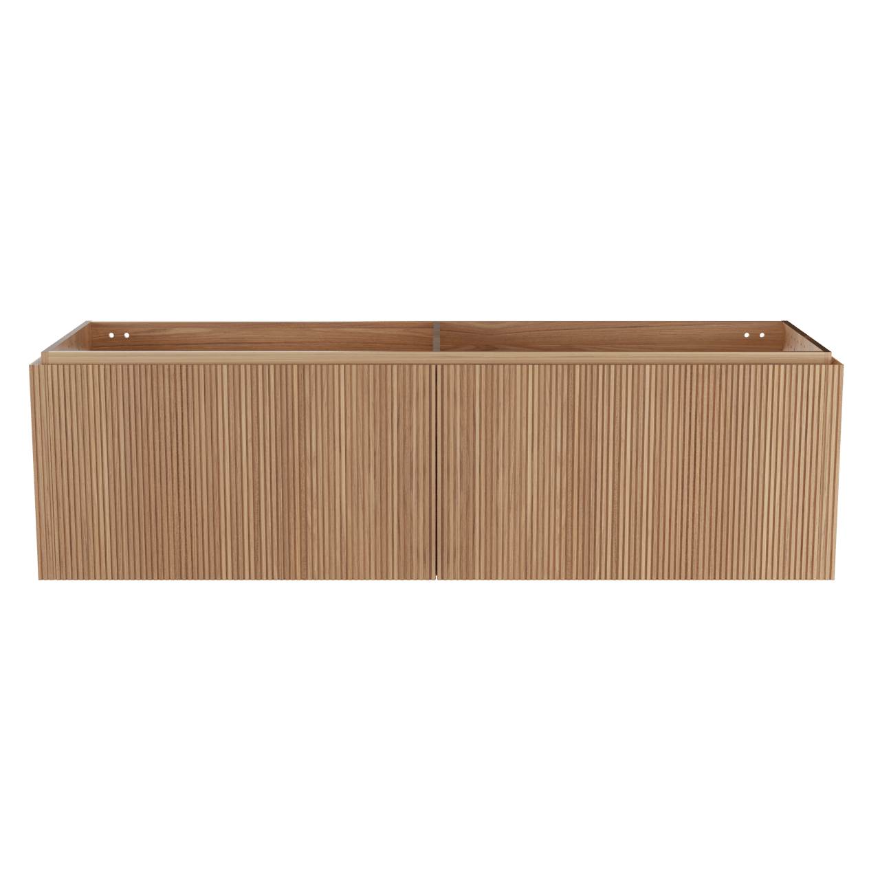 Balmani Eclips meuble sous-lavabo suspendu 180 x 55 cm Teck 4 tiroirs Nervure sym. vert.