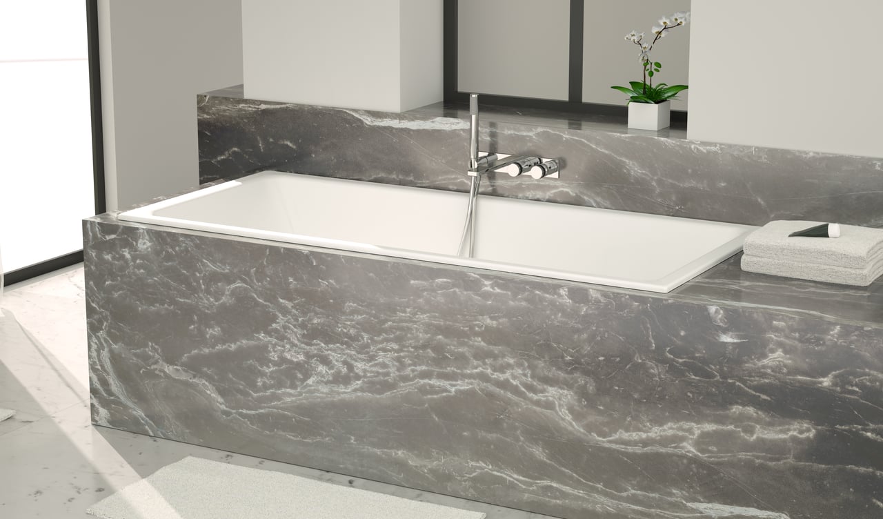 Luca Varess Viticcio tweepersoons inbouwbad 180 x 80 cm acryl mat wit