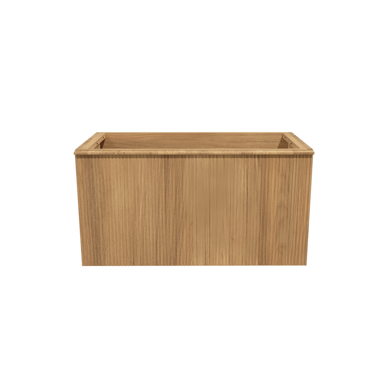 Balmani Forma zwevende wastafelonderkast 90 x 55 cm teakhout 2 lades vert. sym. groef