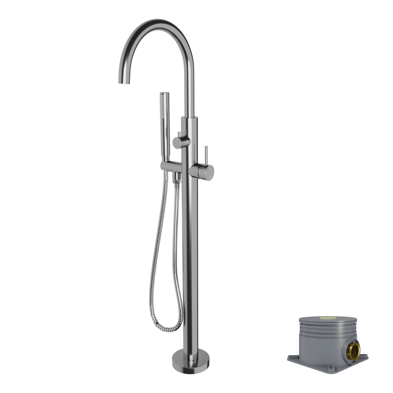Linie Diversy robinet baignoire îlot avec douchette chrome brillant