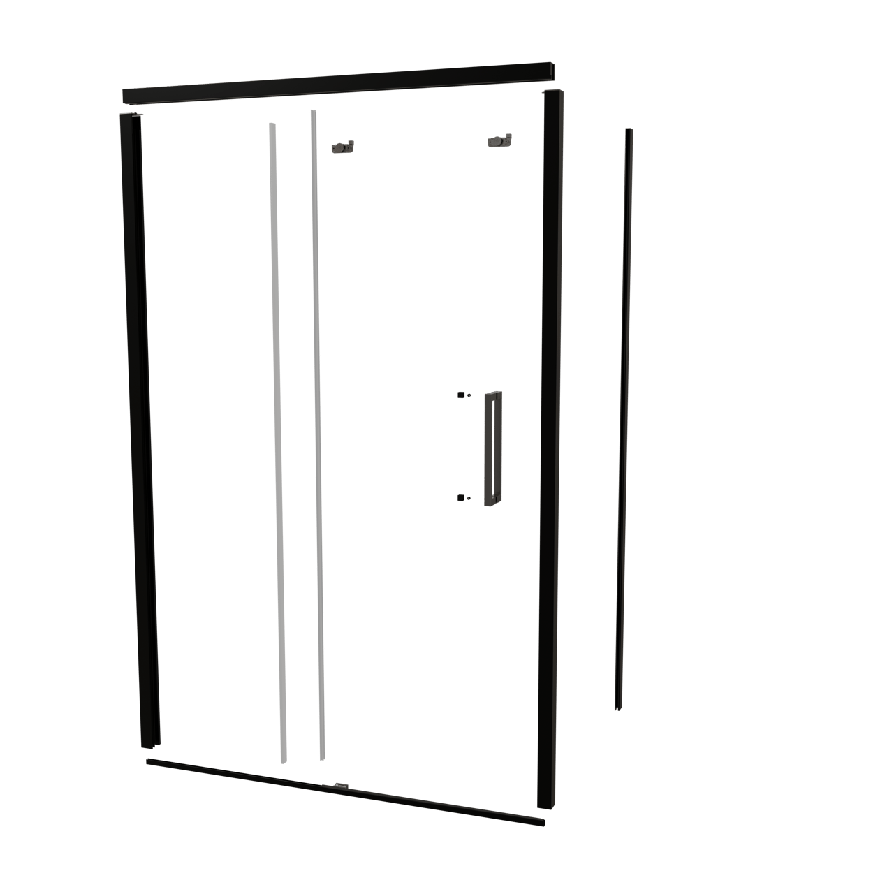 Balmani Senses Design 140 cm links douchecabine met schuifdeur profielenset mat zwart