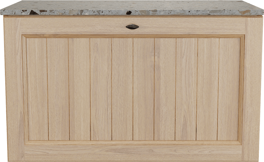 Balmani Lemon meuble salle de bains suspendu 90 x 55 cm, plaqué chêne naturel avec Stretto tablette simple en greige terrazzo