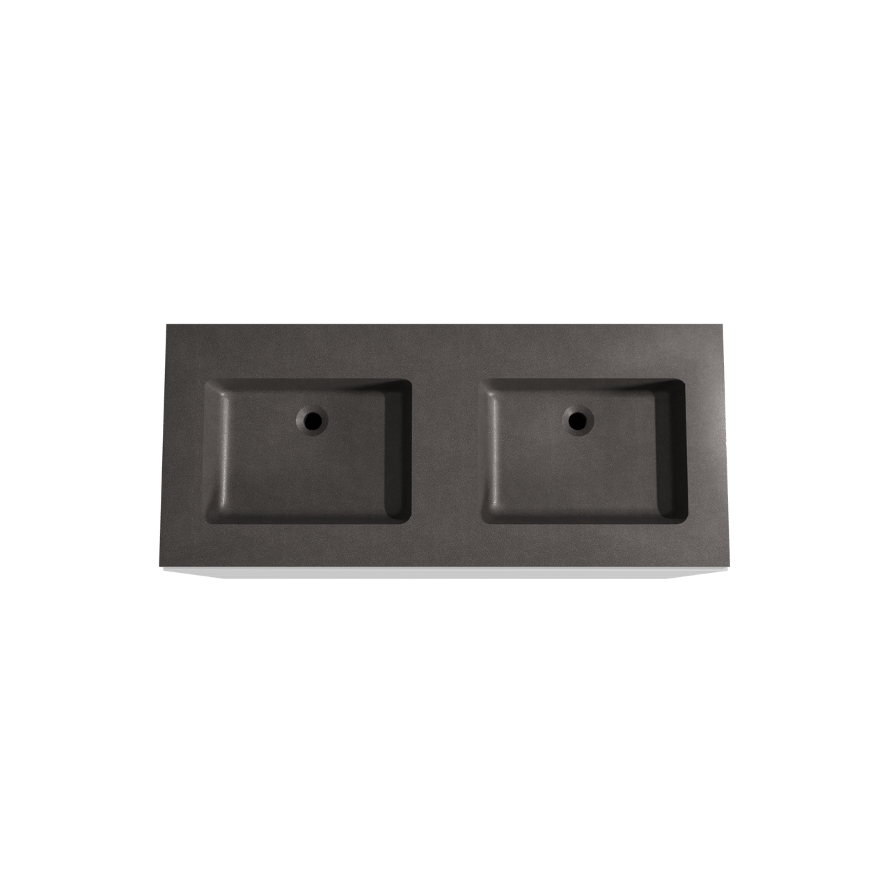 Storke Edge freistehendes Möbelstück Set: 120 x 52 cm, Weiß matt, mit Scuro Doppelwaschtisch, Quarz Schwarz matt