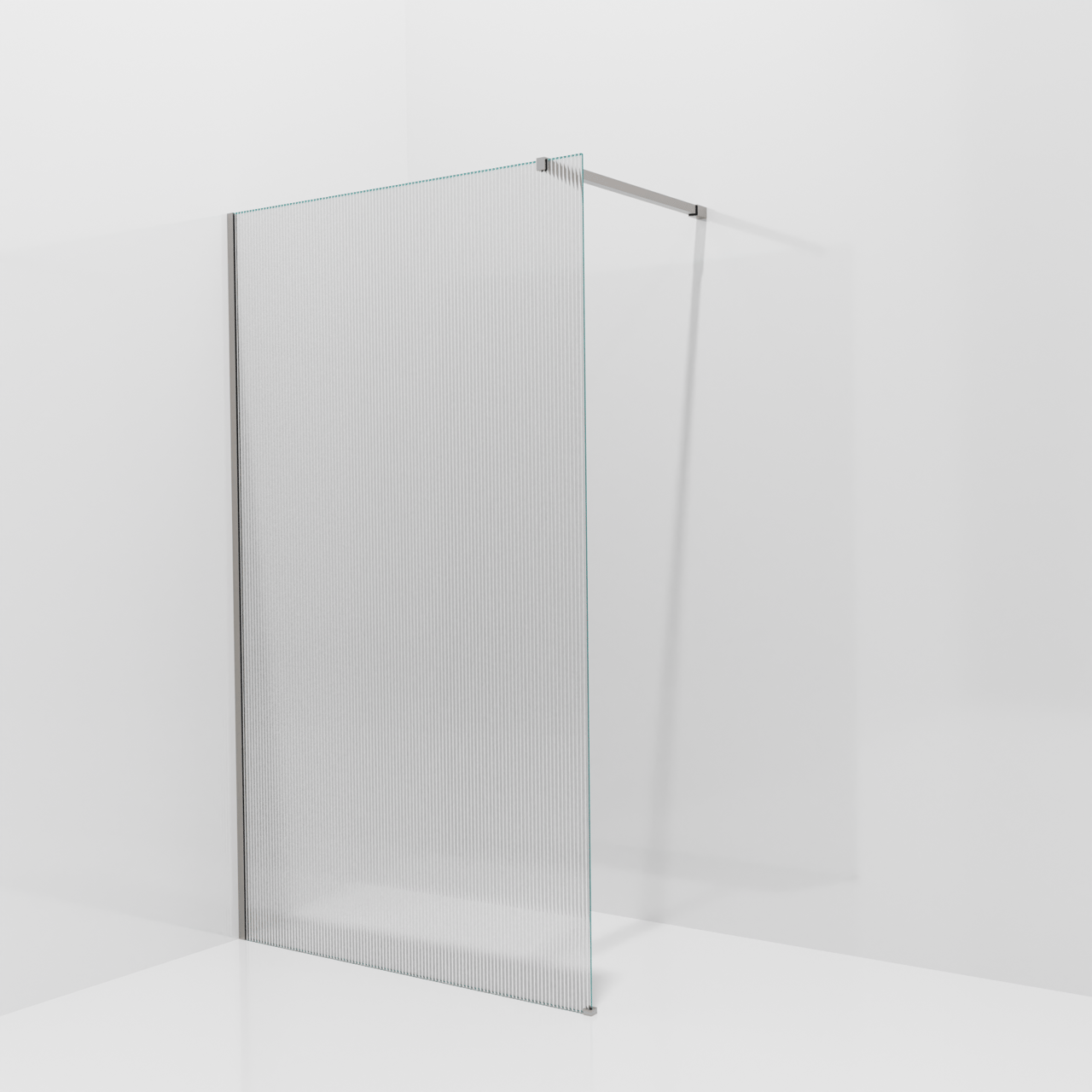 Balmani Modular Walk-In Dusche: 120 x 200 cm, Ribs, inklusive Coating, Profil Brushed Inox