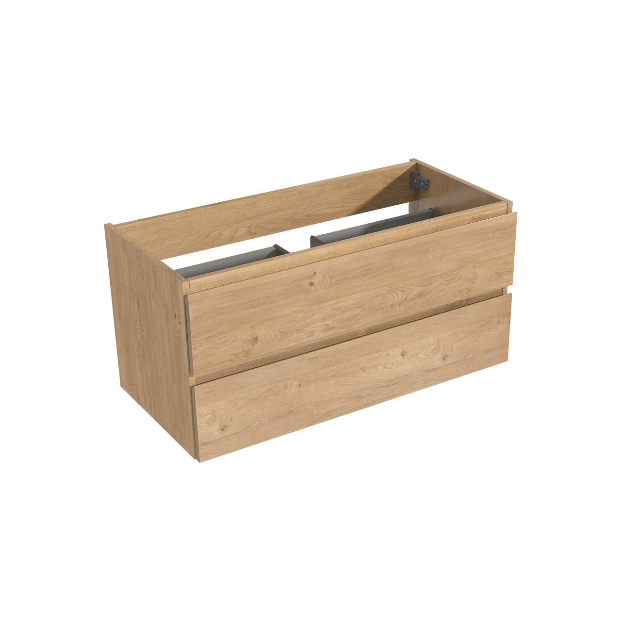 Storke Delta zwevend wastafelonderkast 100 x 48 cm natuur eik 2 lades