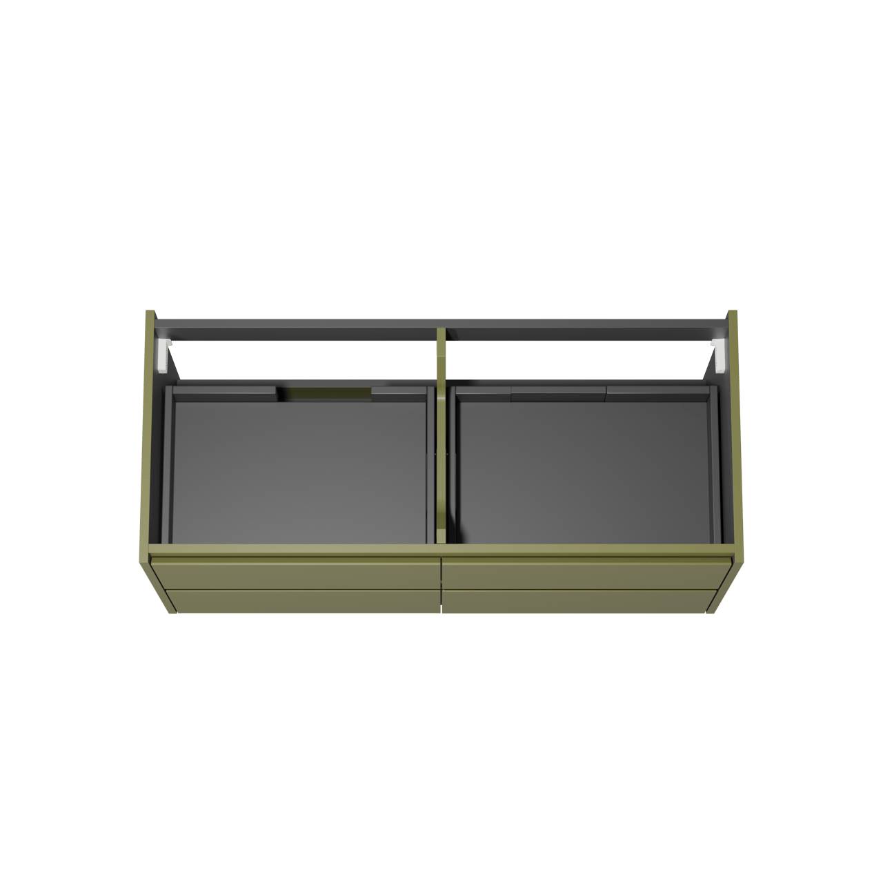 Storke Seda hängender Waschbeckenunterschrank: 120 x 52 cm, Olivgrün, 4 Schubladen