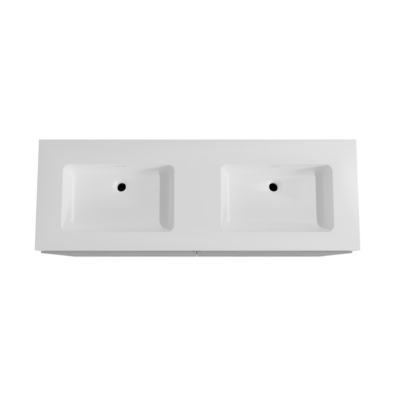 Storke Edge staand badmeubel 150 x 52 cm beton donkergrijs met Mata High dubbele wastafel in solid surface mat wit