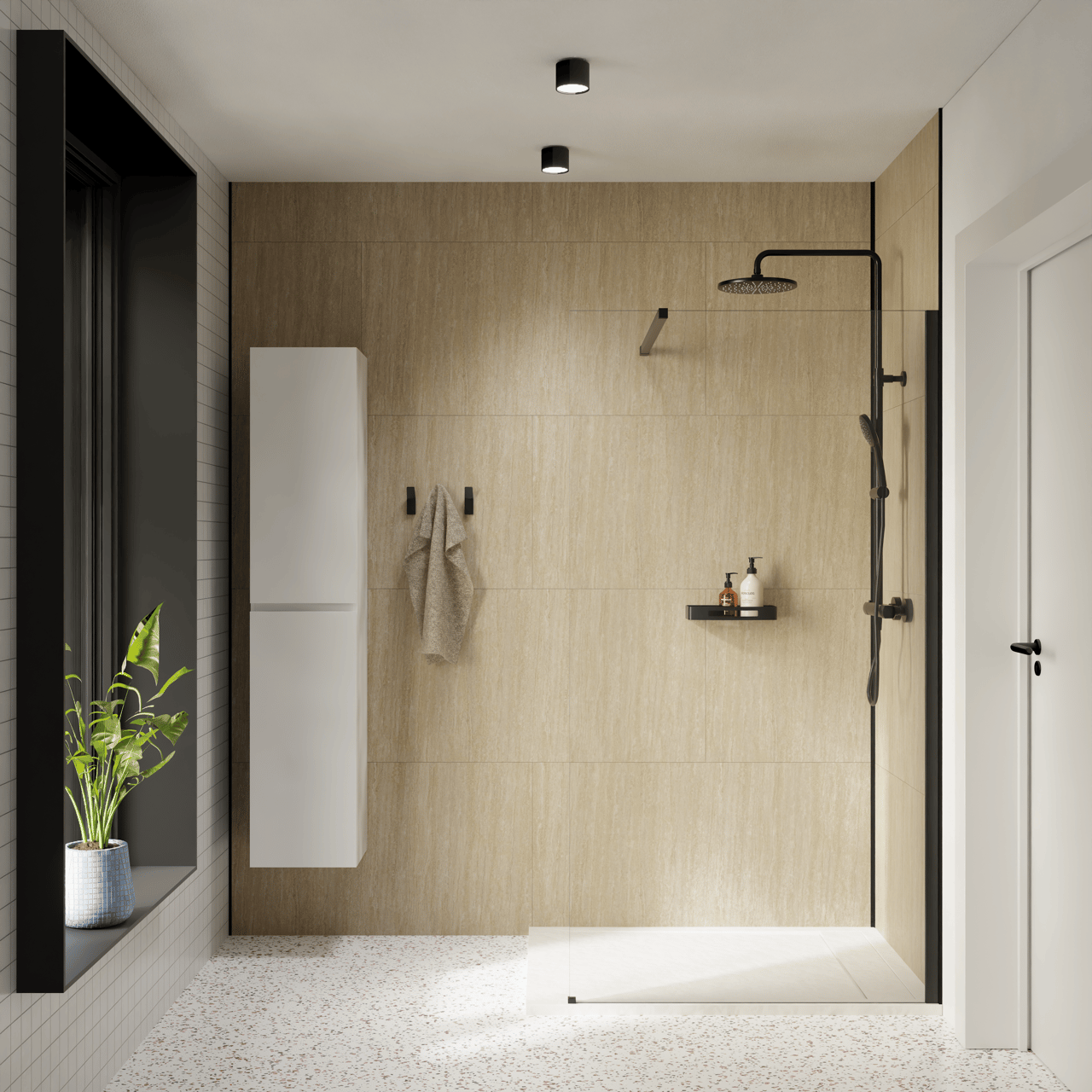 Florris Sevilla SPC wandpanelen, 4 stuks, 120 x 60 cm, Travertin