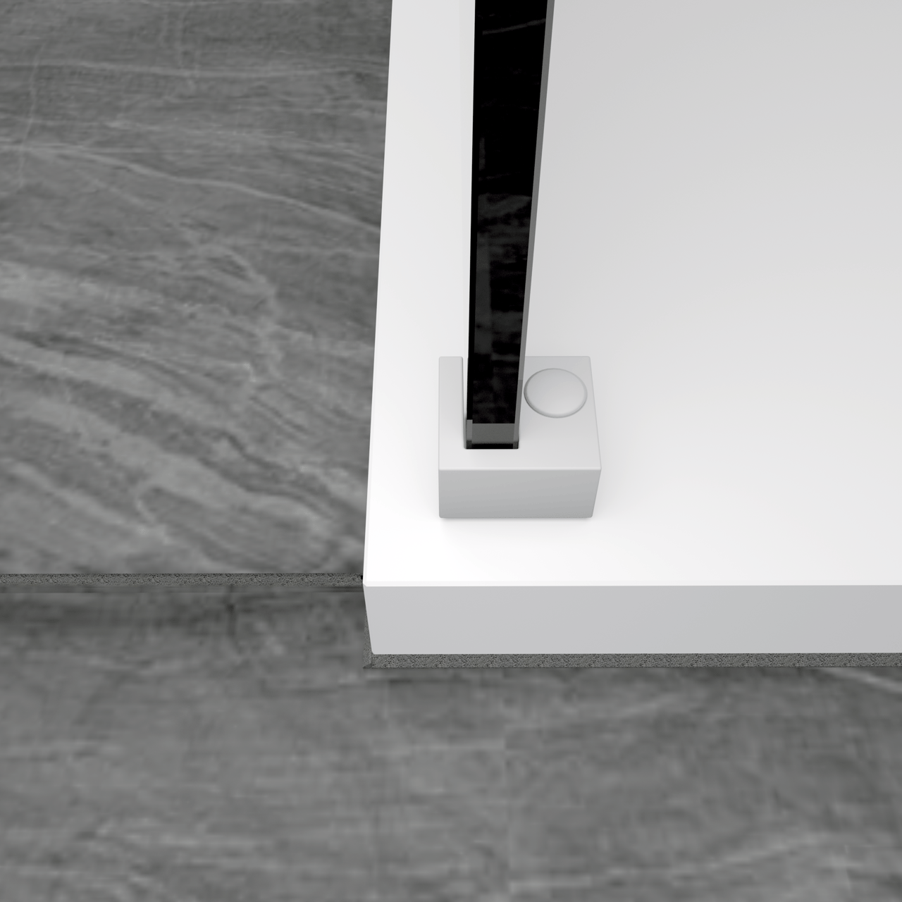 Balmani Modular bevestigingsblok glas mat wit