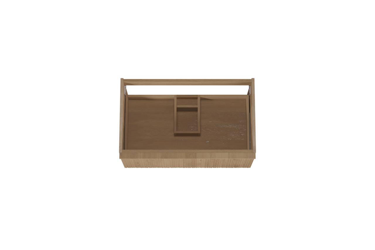 Balmani Forma meuble sous-vasque suspendu nervure asymétrique 90 x 55 cm chêne naturel 2 tiroirs