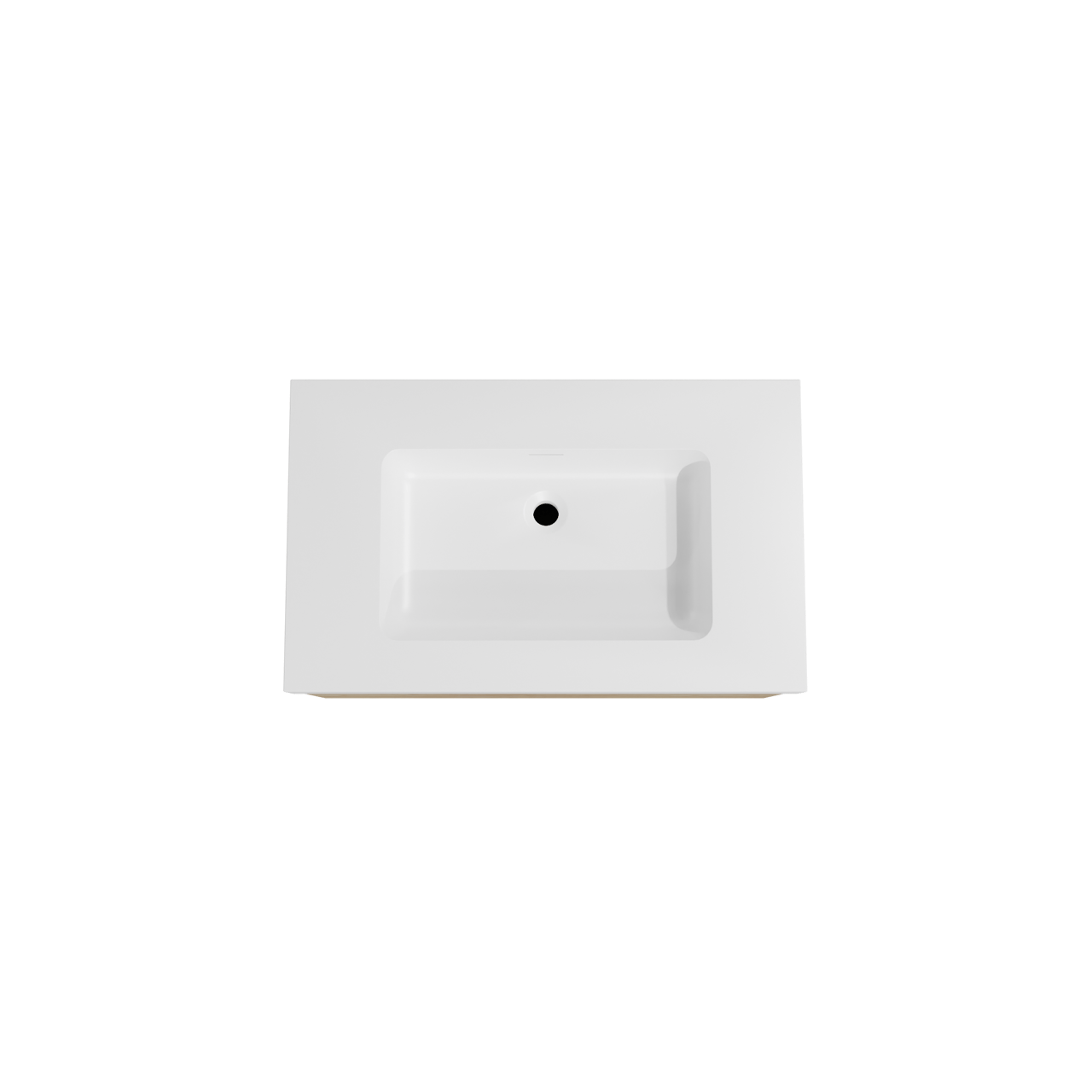 Storke Edge meuble salle de bains suspendu 85 x 52 cm chêne brut avec Mata High plan simple en solid surface blanc mat