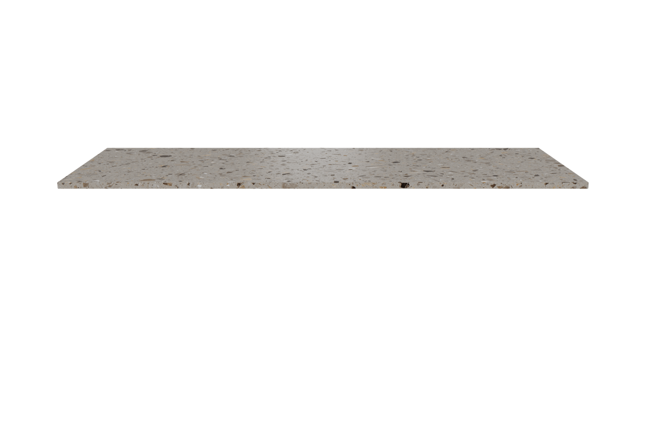 Balmani Stretto Einzel- oder Doppel Waschtischplatte greige terrazzo 150 x 55 cm