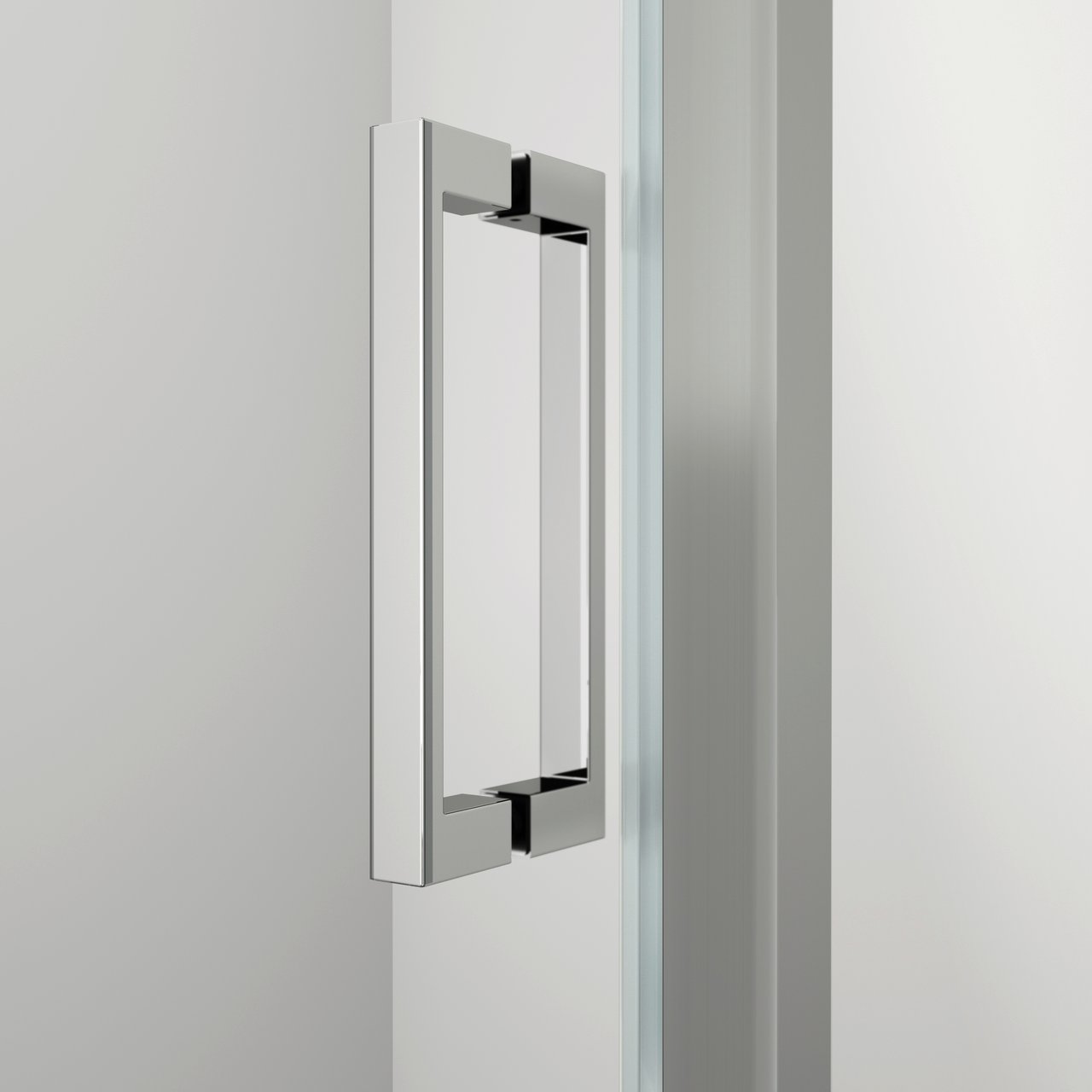 Luca Varess Nona douchehoek met draaideur en 2 vaste zijwanden 100 x 100 cm helder glas glanzend chroom profiel