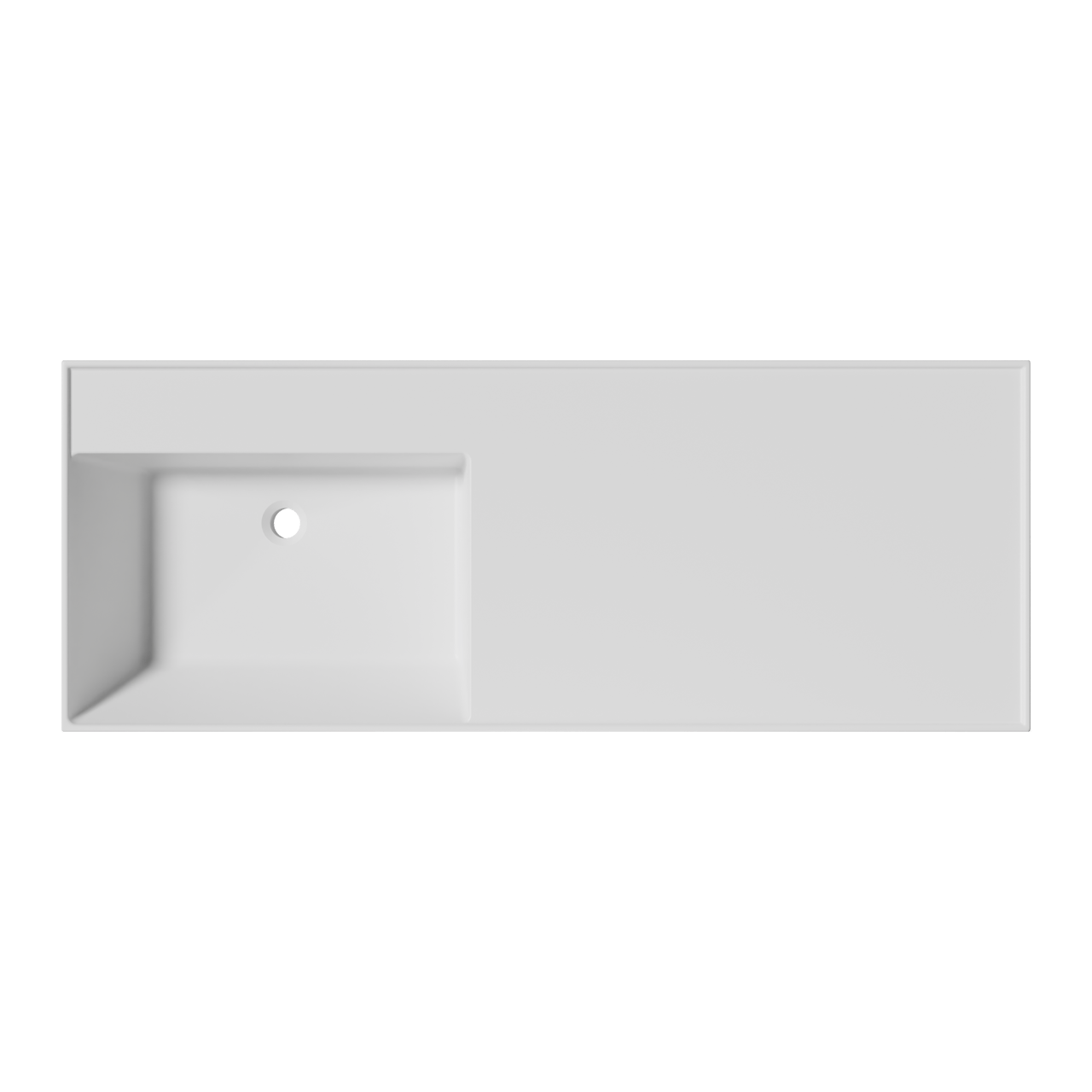 Balmani Argila asymmetrisch linkse wastafel composietmarmer mat wit 120 x 46 cm