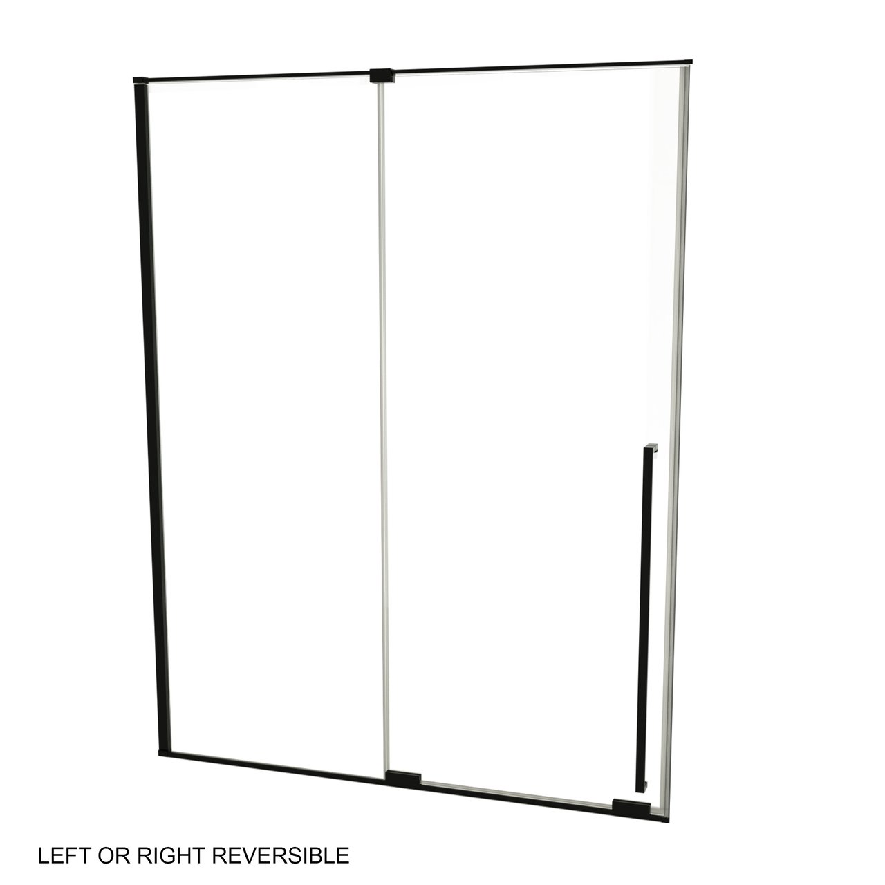 Luca Varess Stilus douchecabine met schuifdeur en vaste zijwand 160 x 90 cm helder glas mat zwart profiel - deur en hardware