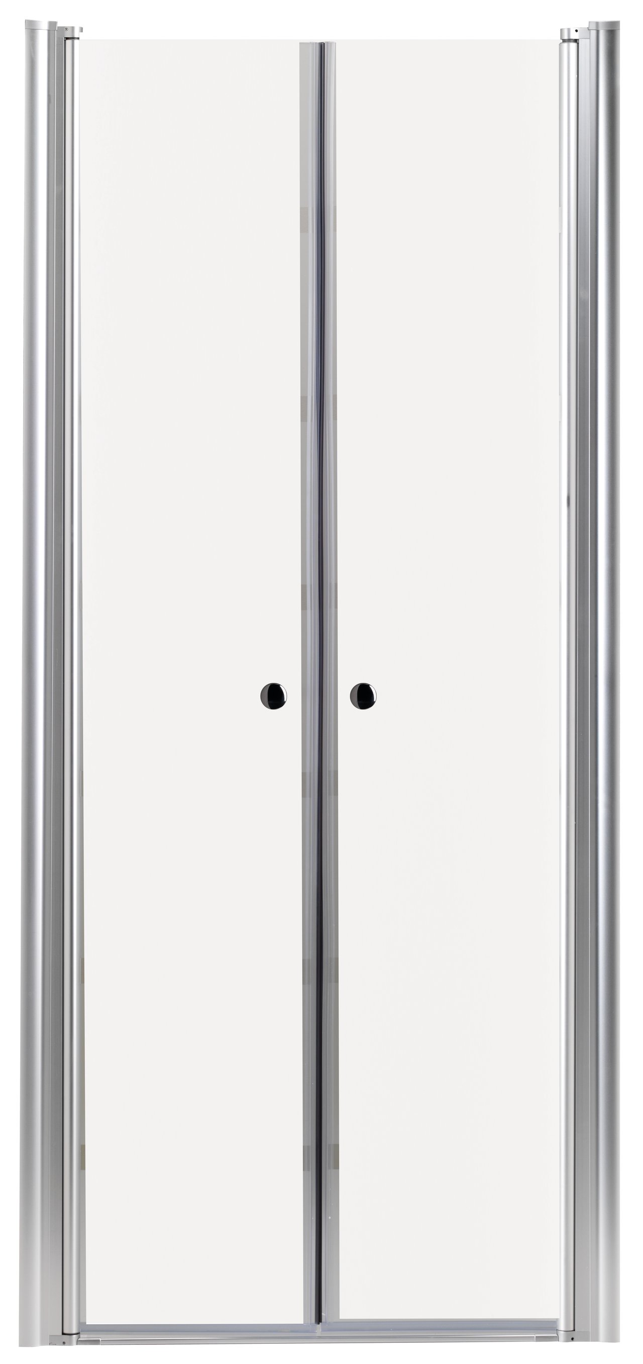 Luca Varess Cyrus porte battante 100 x 195 cm verre transparent profil aluminium mat 