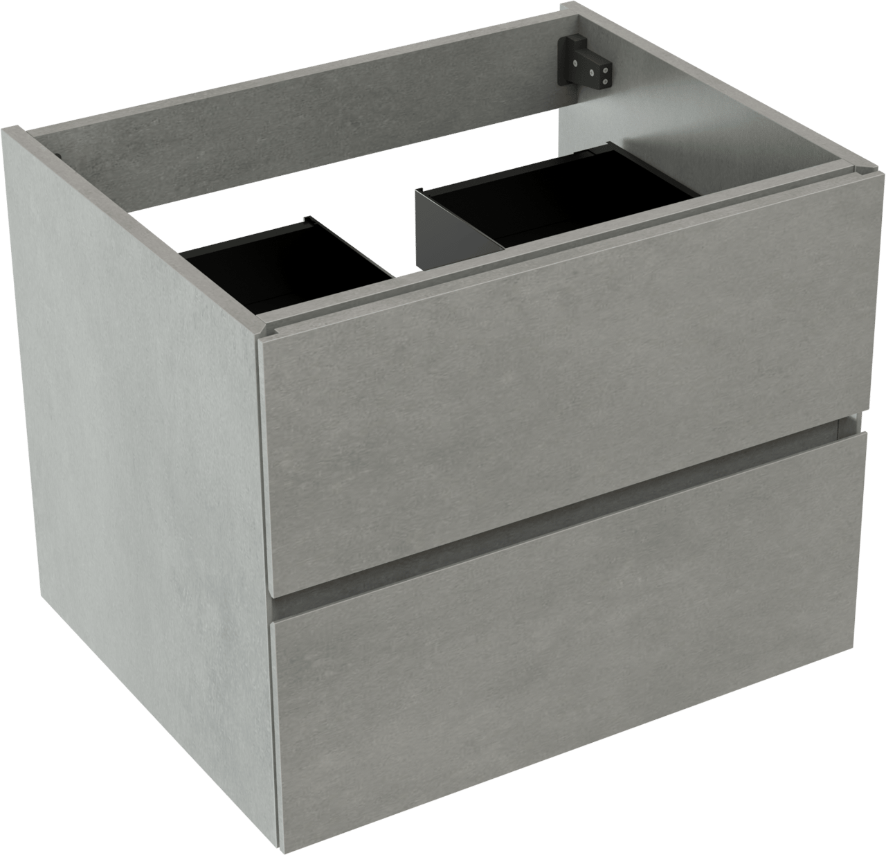 Storke Edge meuble sous-lavabo suspendu 65 x 52 cm béton gris foncé 2 tiroirs