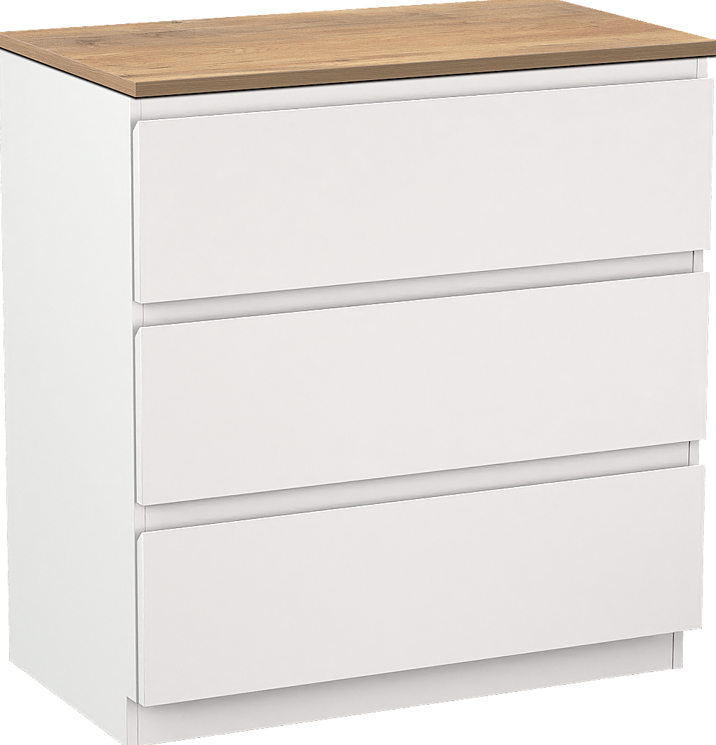 Linie Lado staand badmeubel 80 x 46 cm mat wit met Lado enkel wastafelblad in melamine naturel eiken