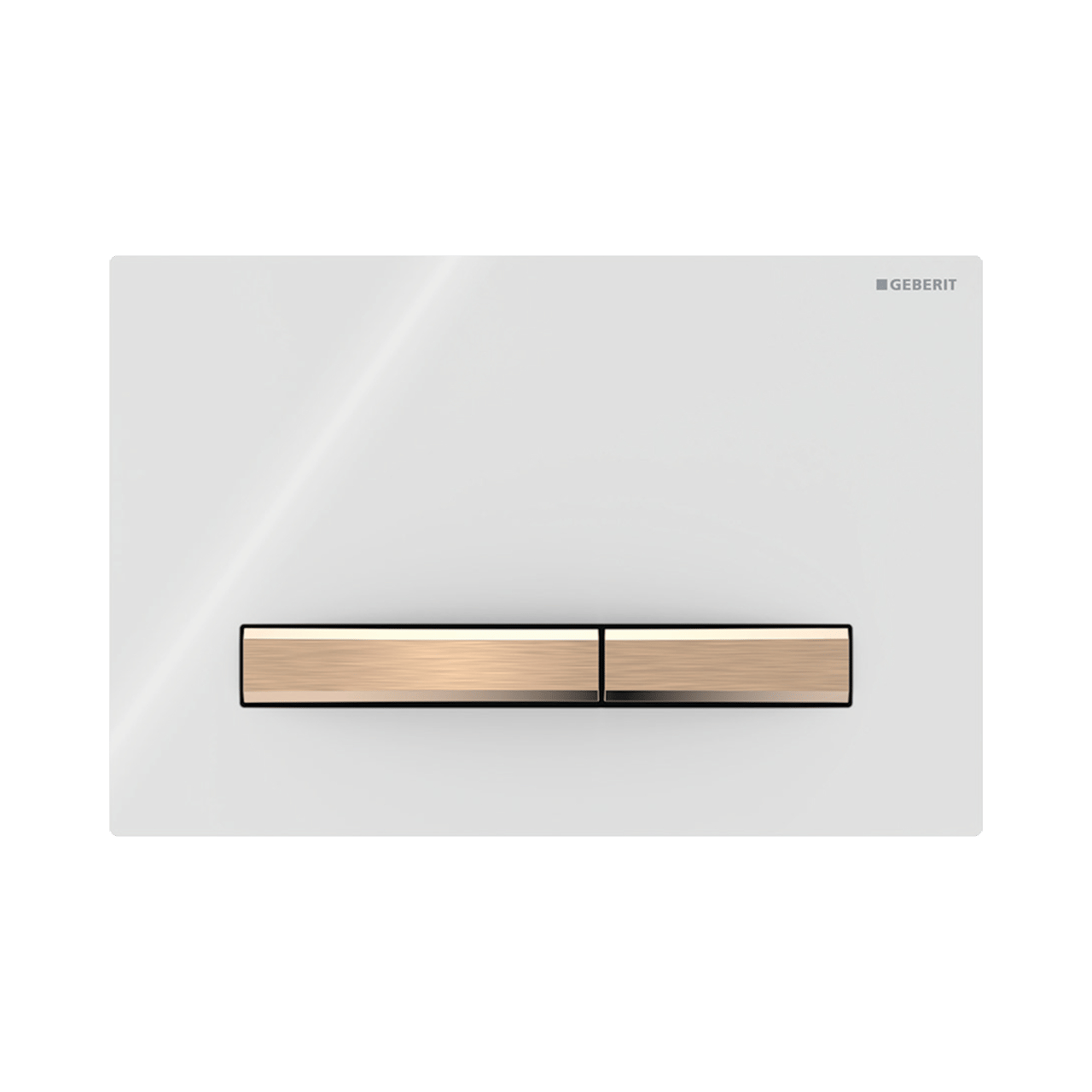 Sigma50 hoekig bedieningspaneel glanzend wit/Brushed Red Gold voor Sigma UP320 of UP720 inbouwreservoir