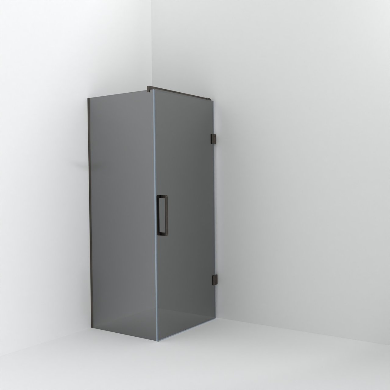 Balmani Modular douche à l'italienne avec porte: 80 x 200 cm avec porte 90 cm, Miroir Reflex avec coating, Profil Brushed GunMetal