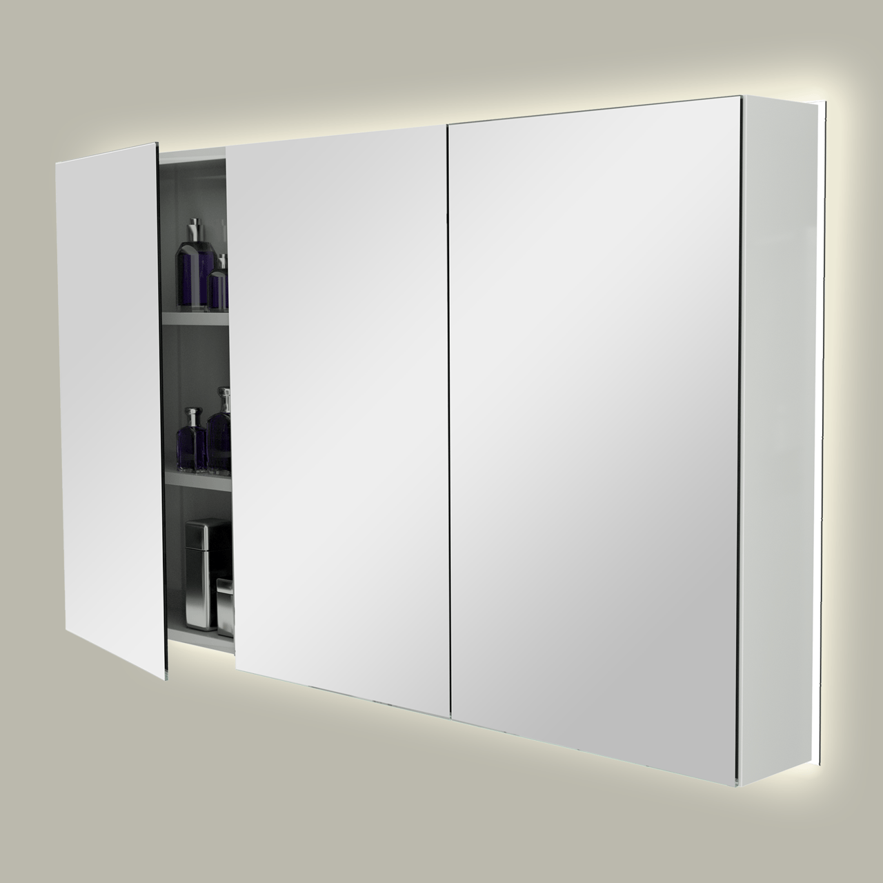 Storke Reflecta spiegelkast 130 x 75 cm glanzend wit met spiegelverlichting