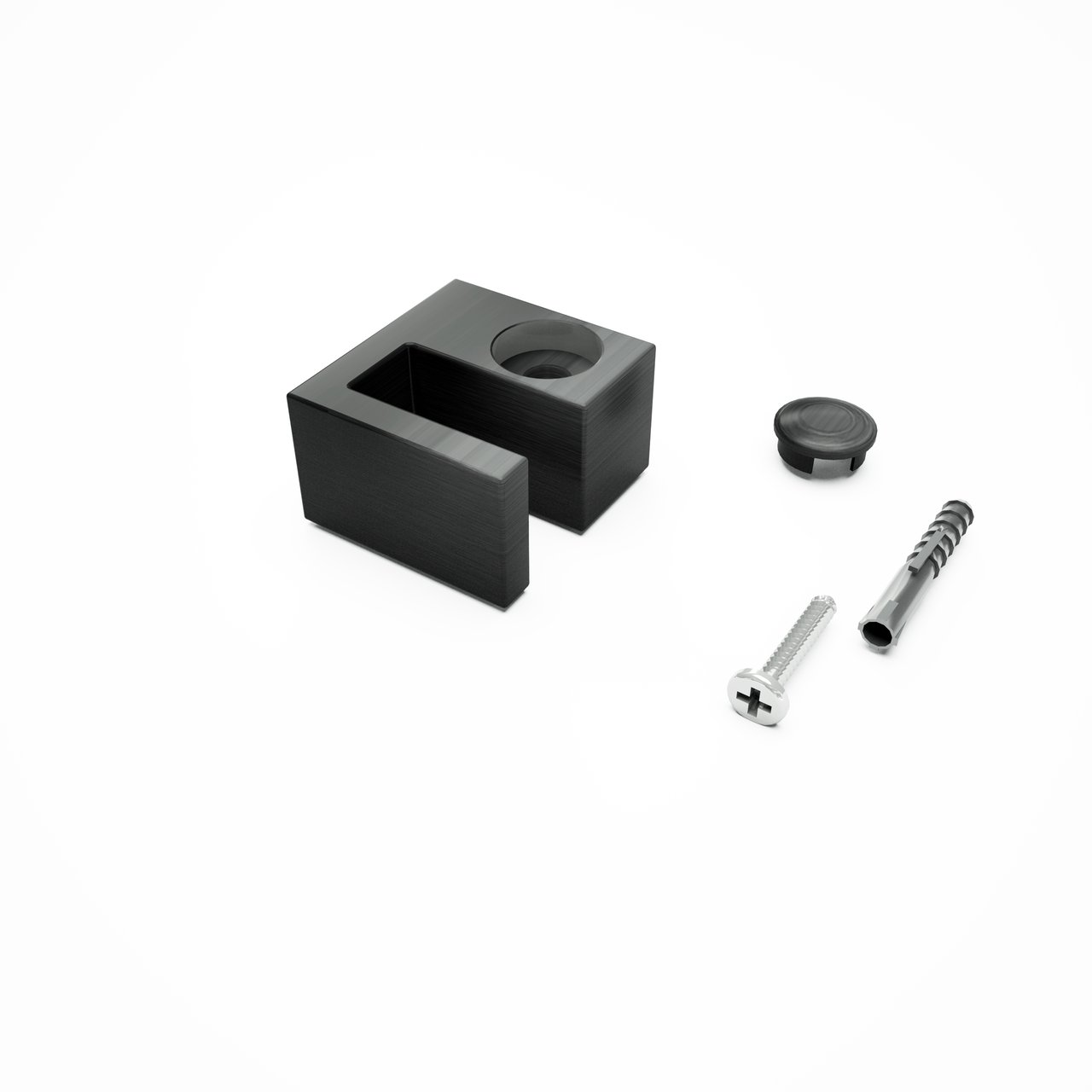 Balmani Modular bevestigingsblok glas mat zwart