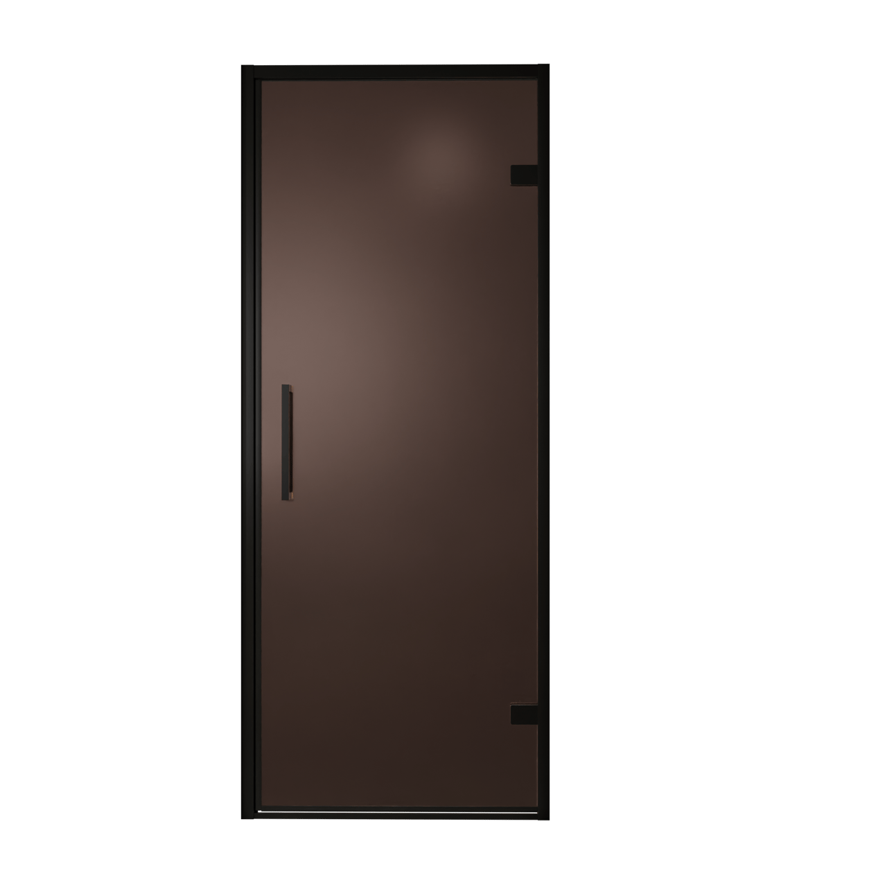 Balmani Senses Design douche draaideur rechts 90 cm x 210 cm Brons glas, Zwarte profielen, met coating